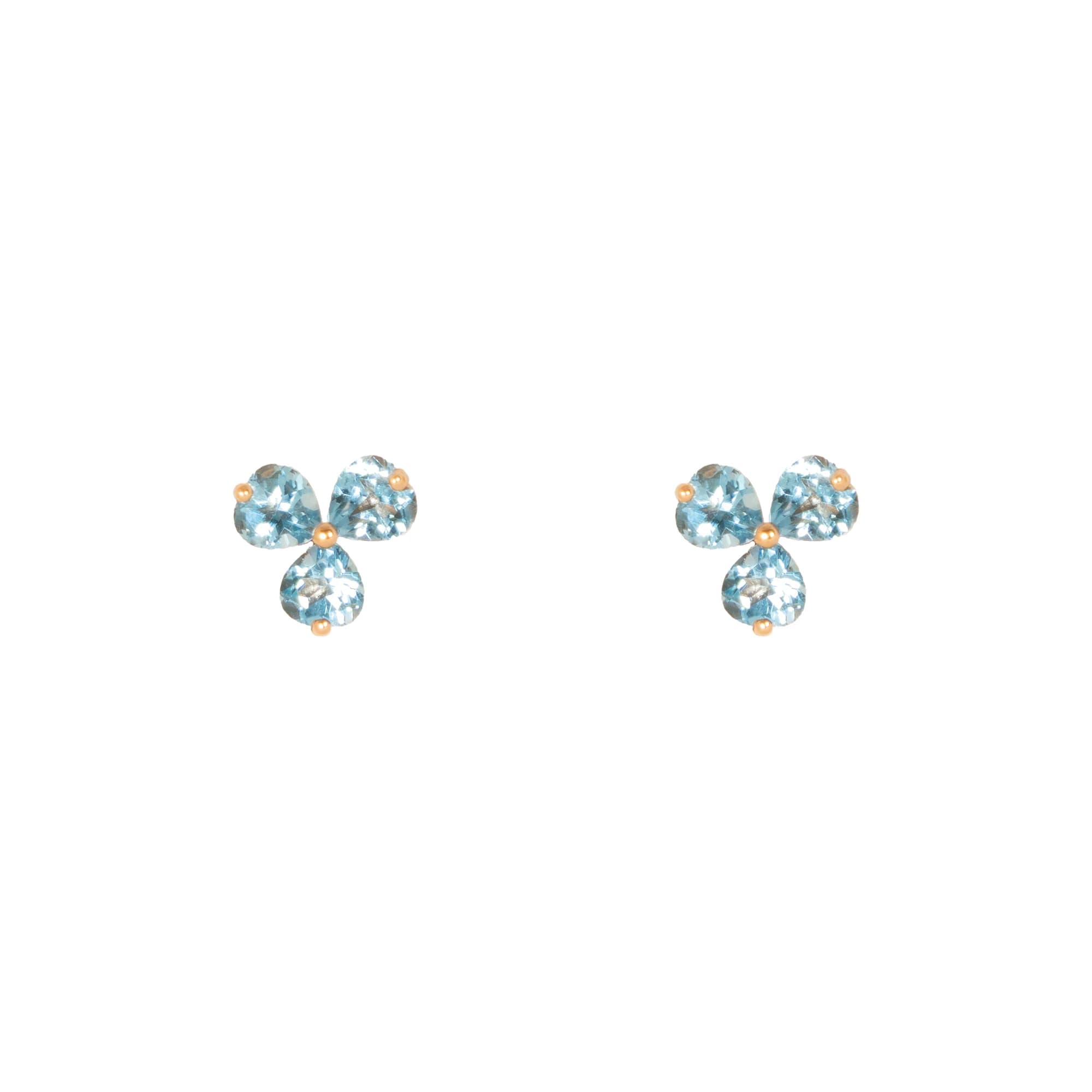 Pendientes oro amarillo y topacios azules