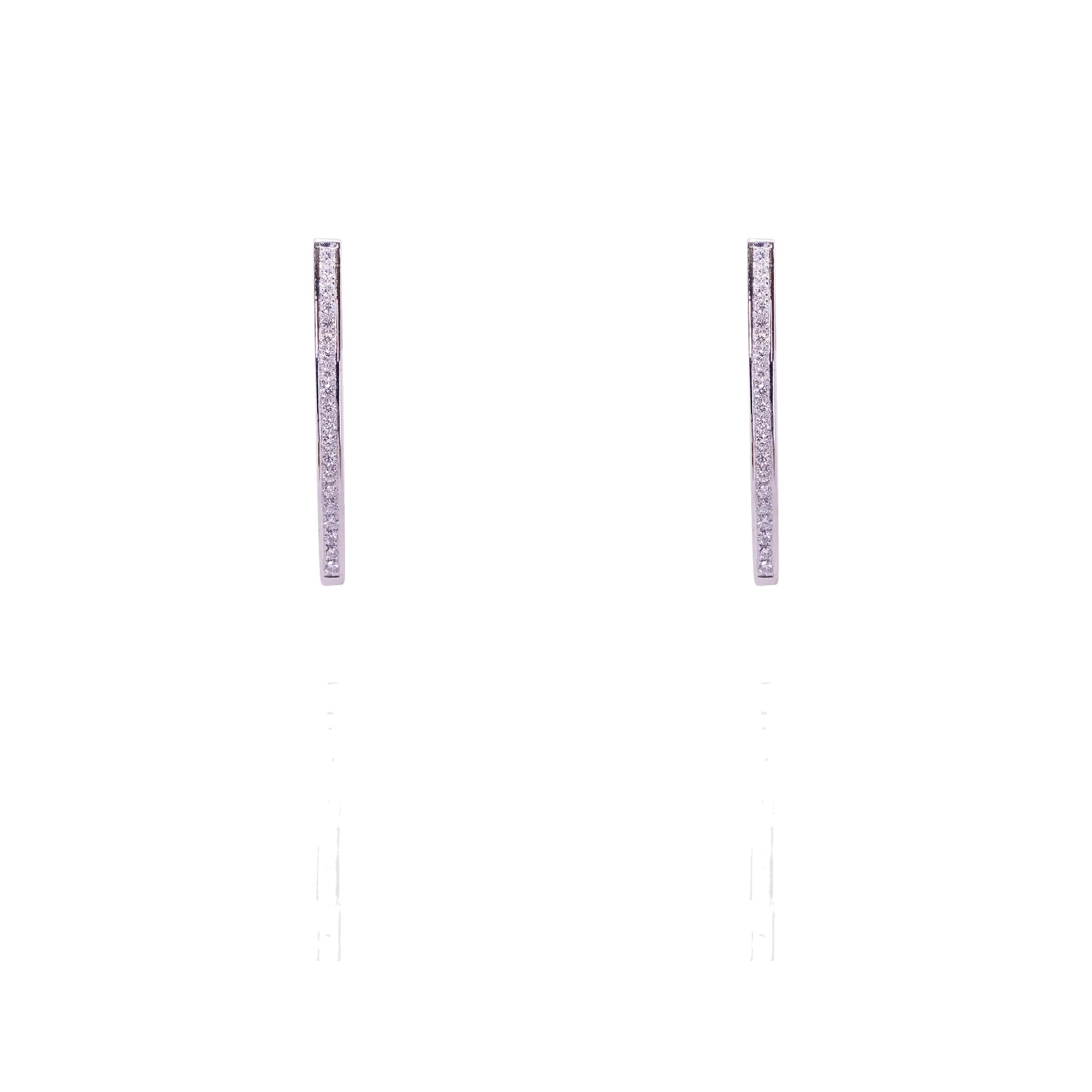 Pendientes oro blanco y brillantes