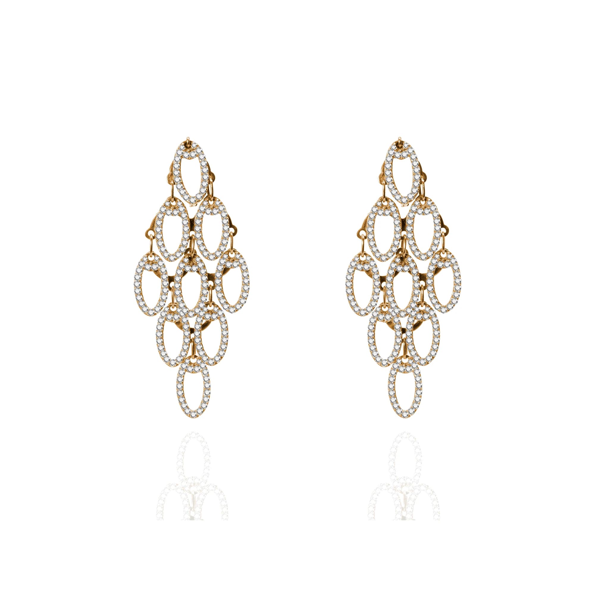 Pendientes oro rosa y brillantes