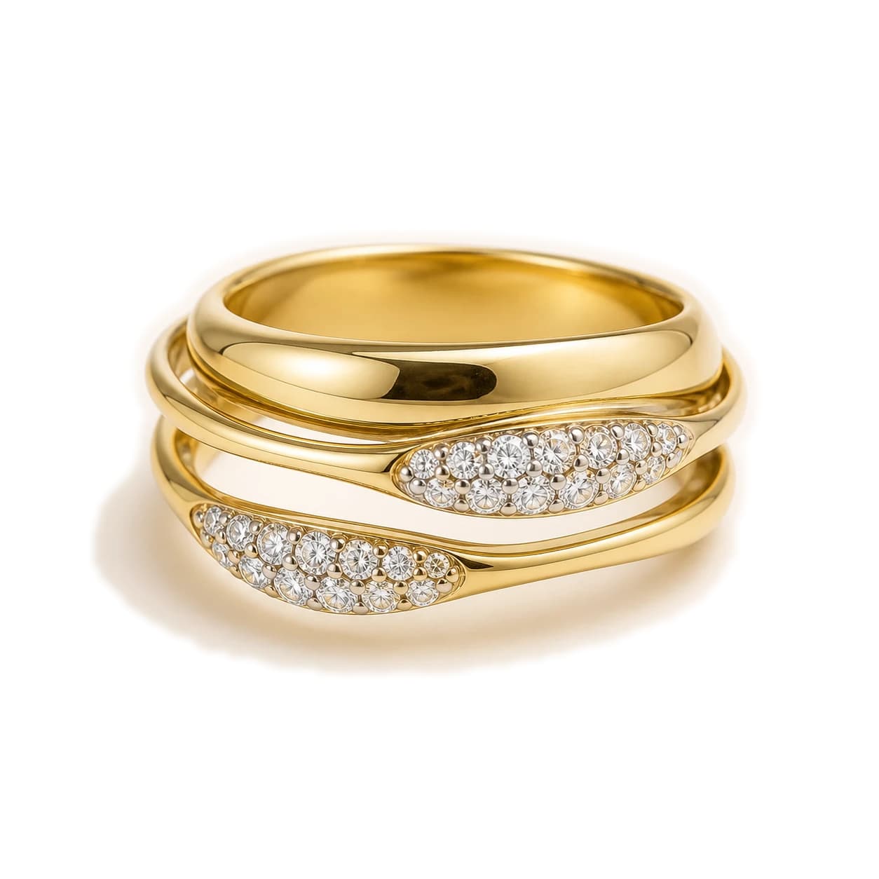 Anillo cúpula de oro y brillantes