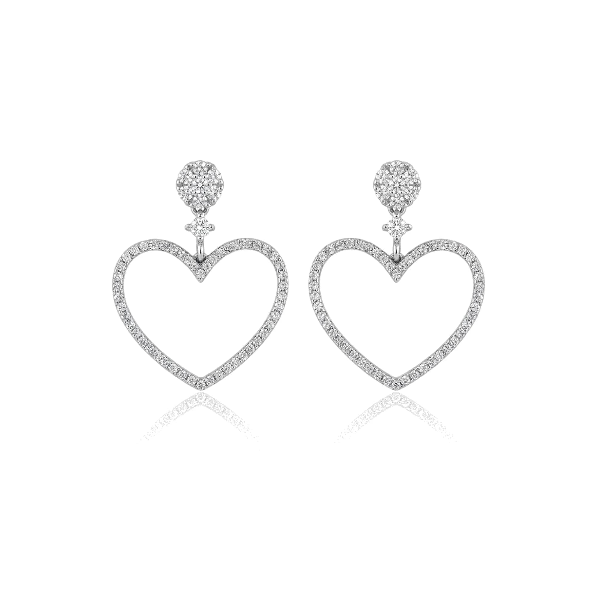 Pendientes oro blanco y brillantes
