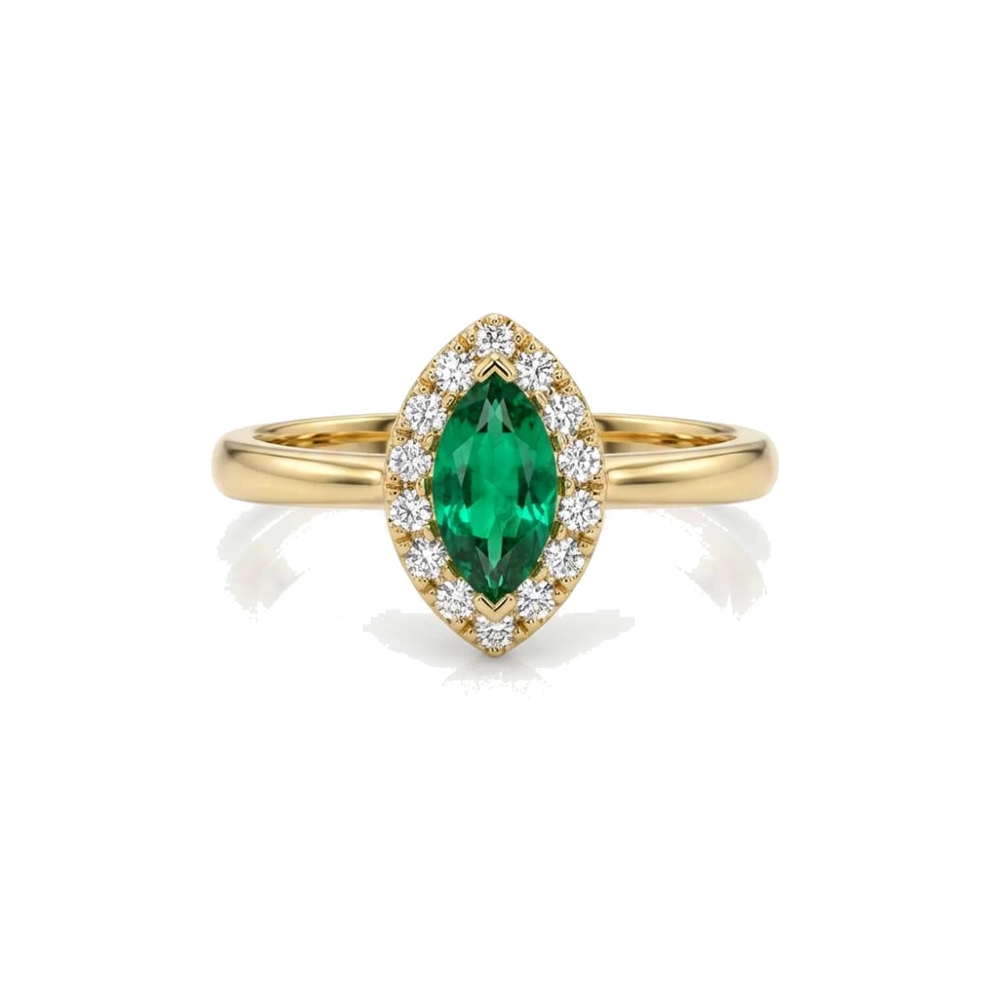 Anillo oro rosa esmeralda y brillantes