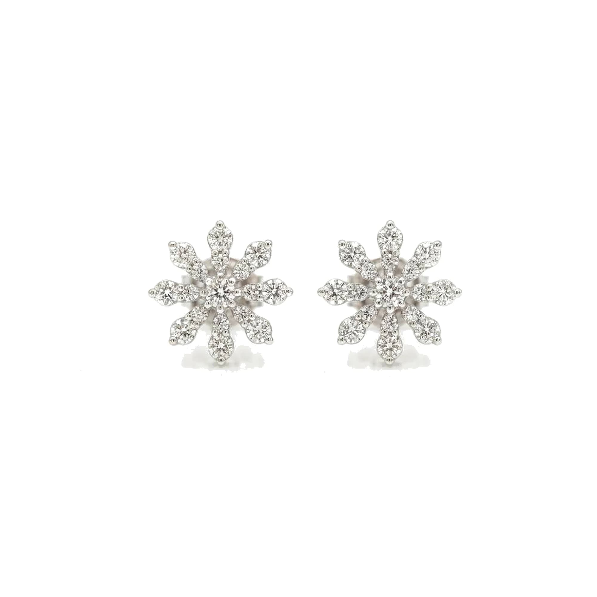 Pendientes oro blanco y brillantes
