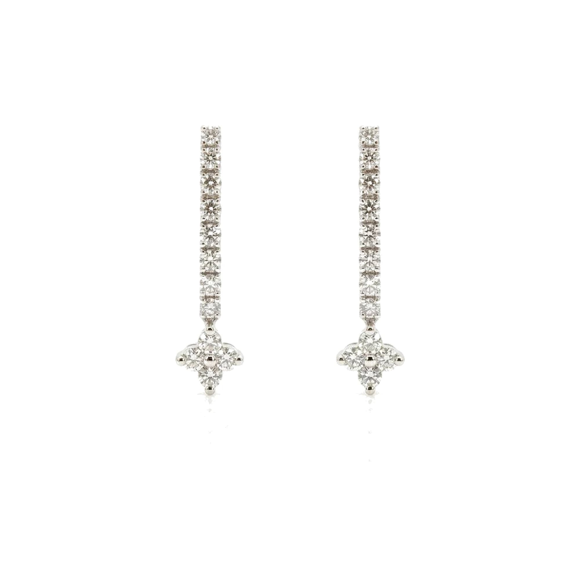 Pendientes oro blanco y brillantes