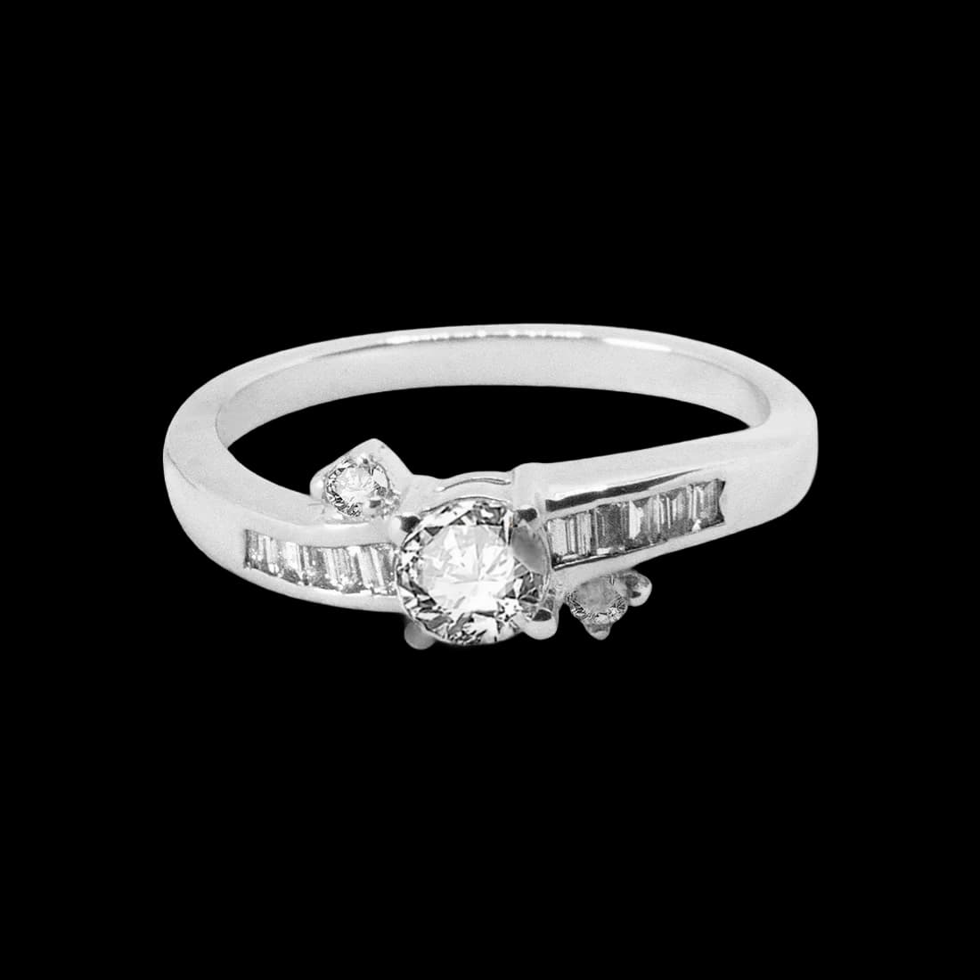 Anillo de compromiso oro blanco y brillantes