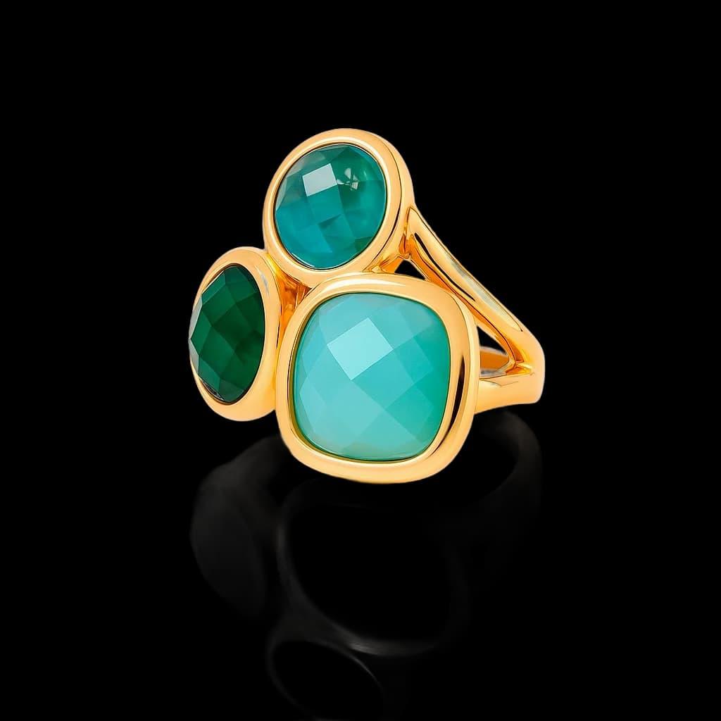 Anillo oro colorido