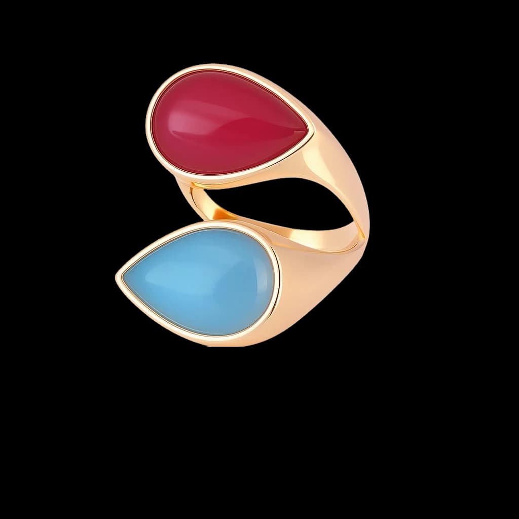 Anillo oro colorido