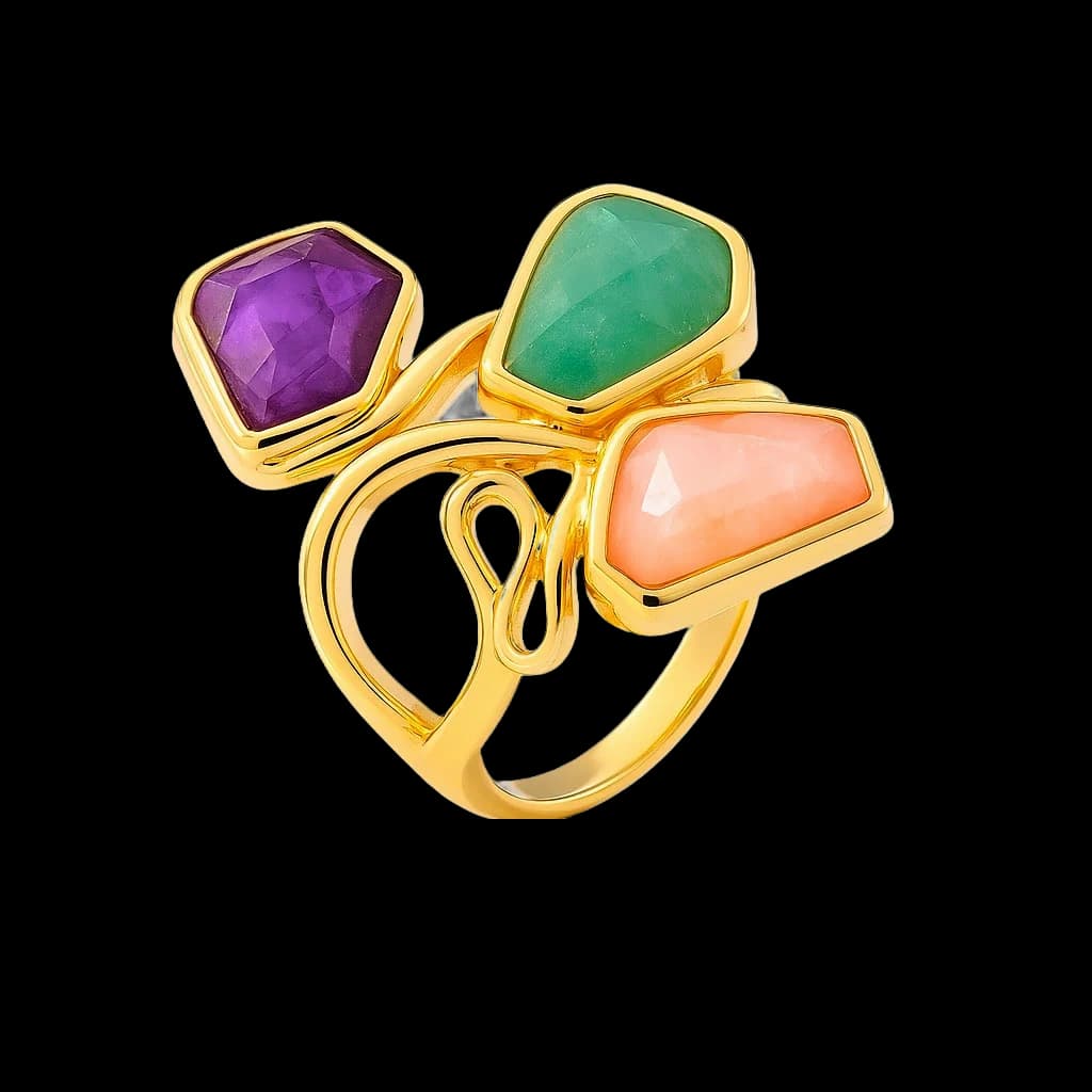 Anillo oro colorido