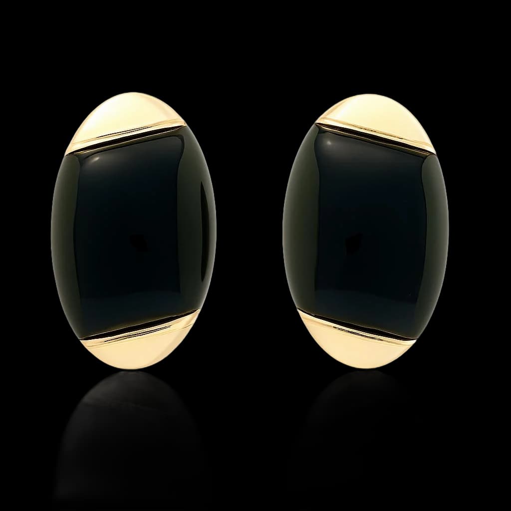 Pendiente corto obsidiana negra