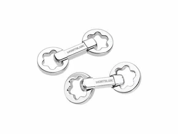 Gemelos de acero con emblema Montblanc de mecanismo de giro hacia abajo