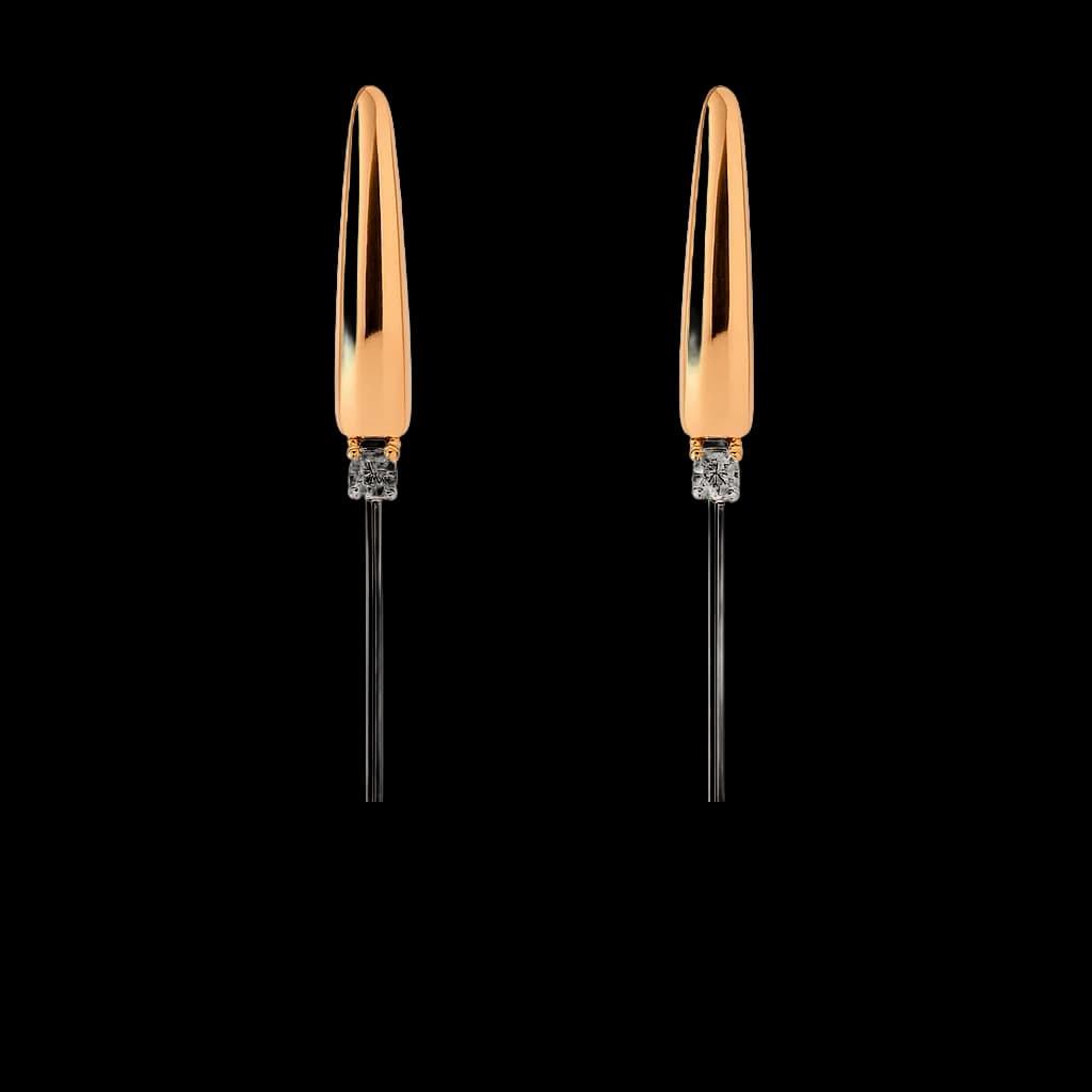 Pendientes oro rosa y brillantes