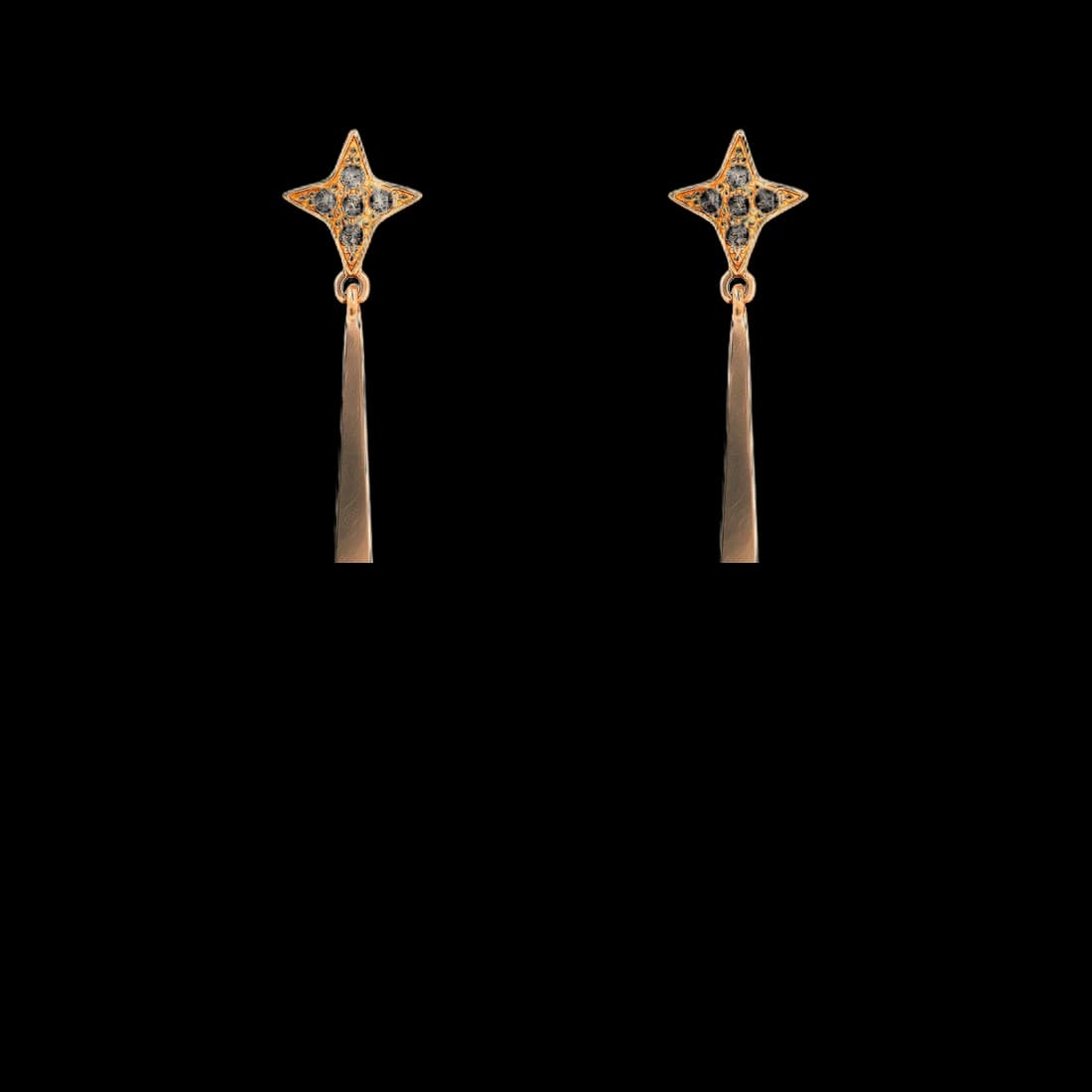 Pendientes oro rosa y brillantes