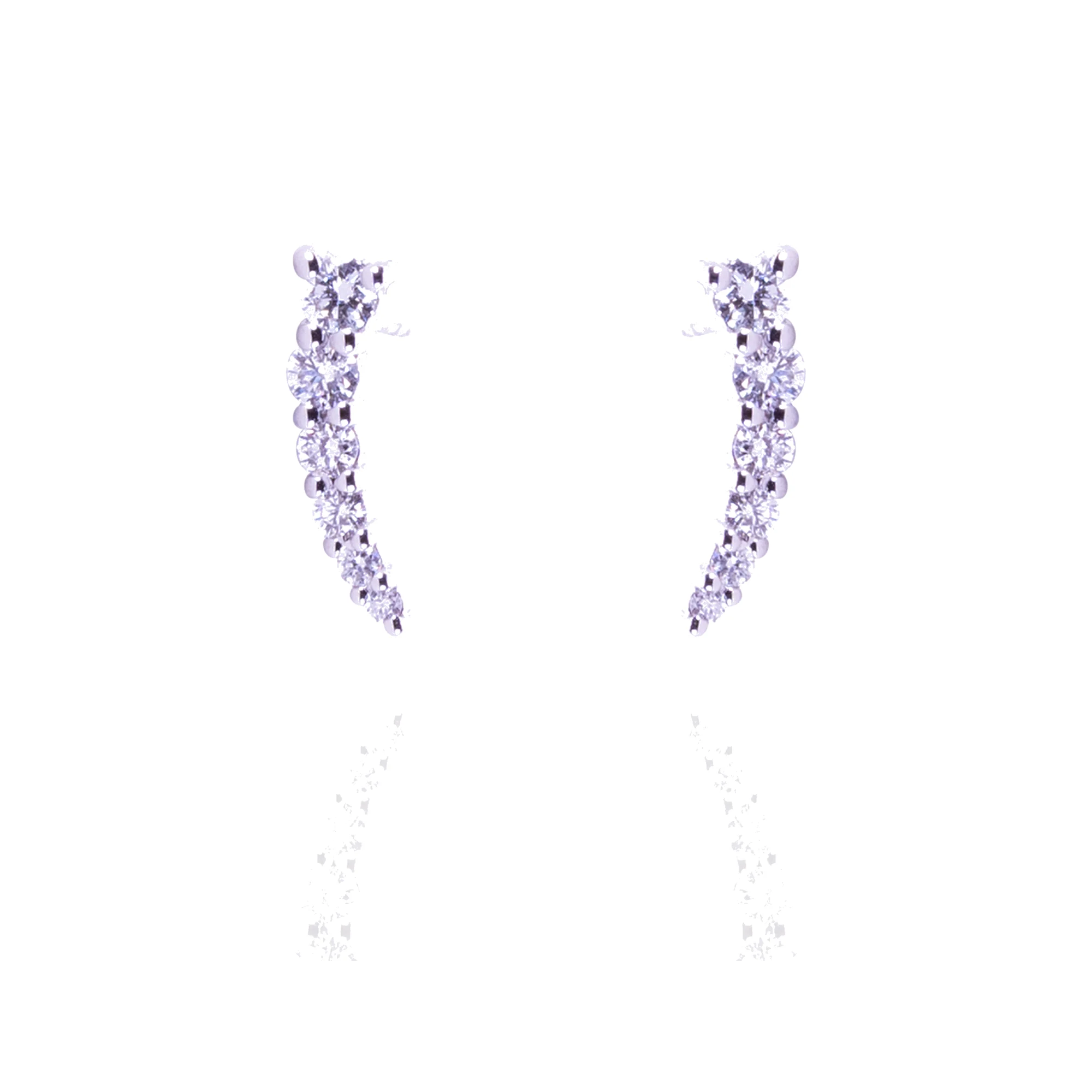 Pendientes oro blanco y brillantes
