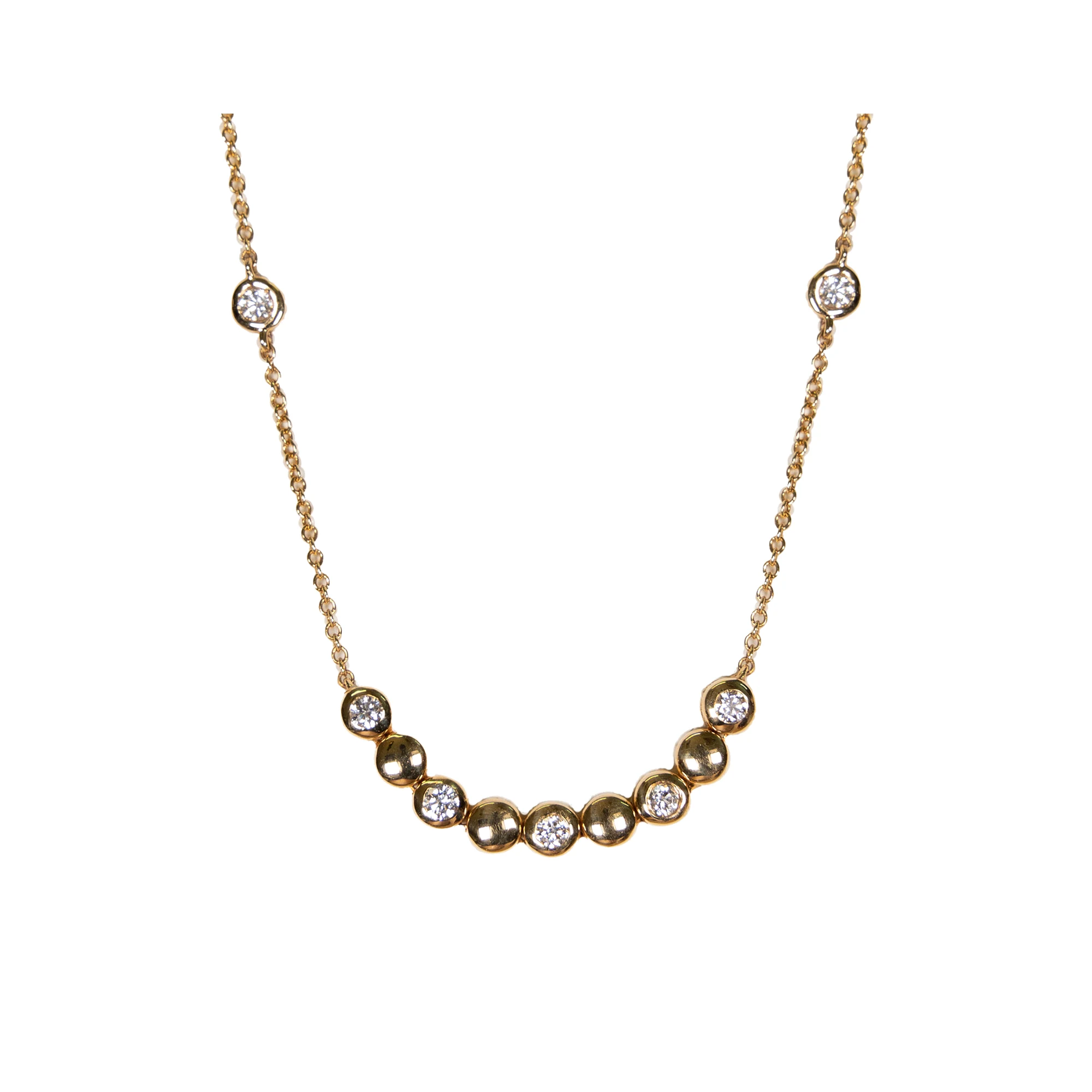 Cadena oro amarillo con brillantes