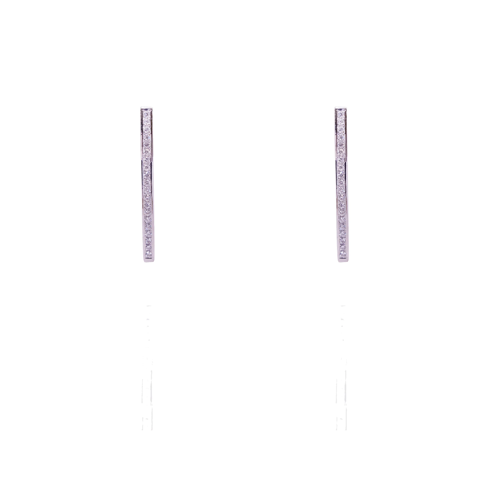 Pendientes oro blanco y brillantes