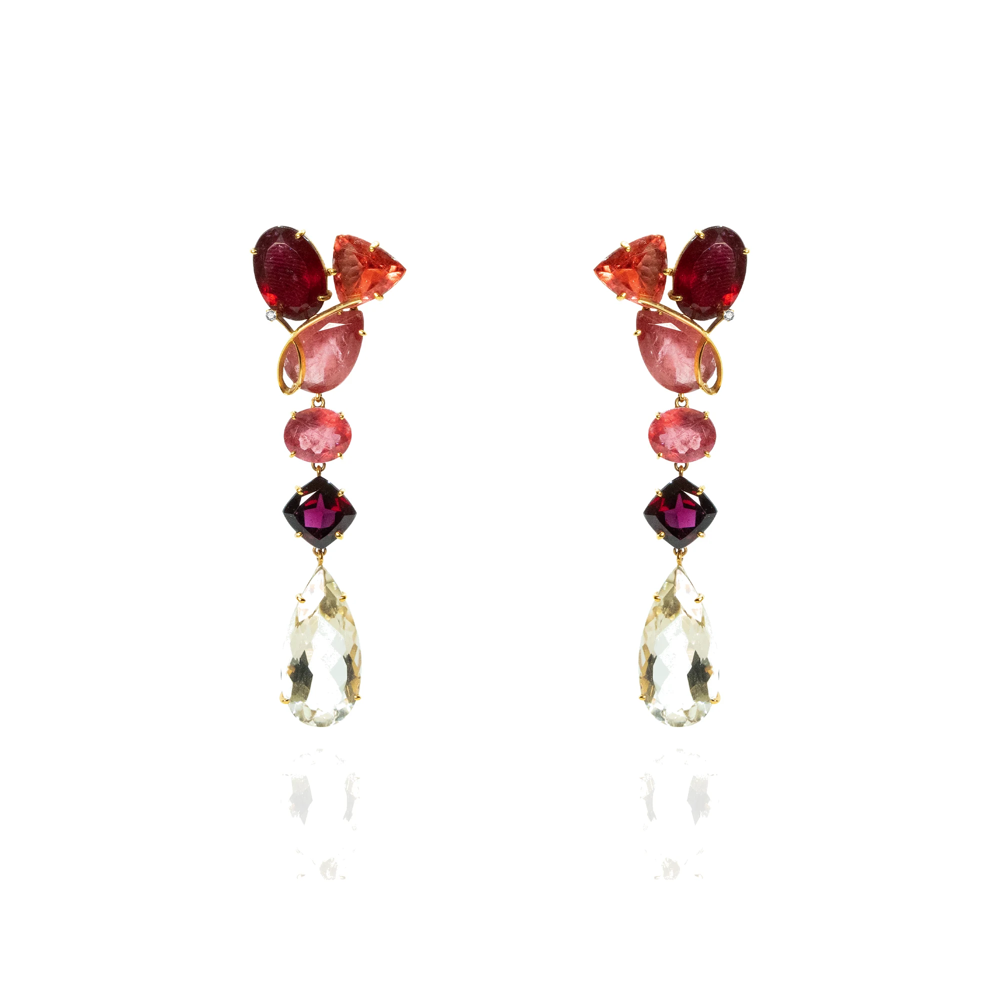 Pendientes oro amarillo y brillantes