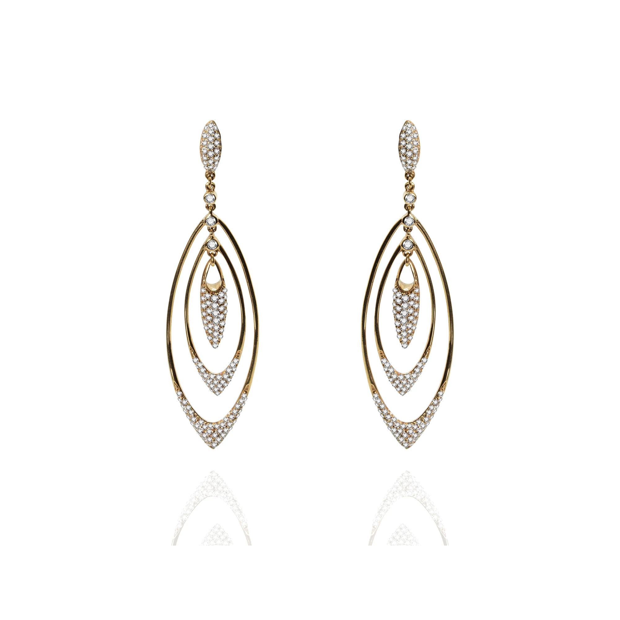 Pendientes oro rosa y brillantes
