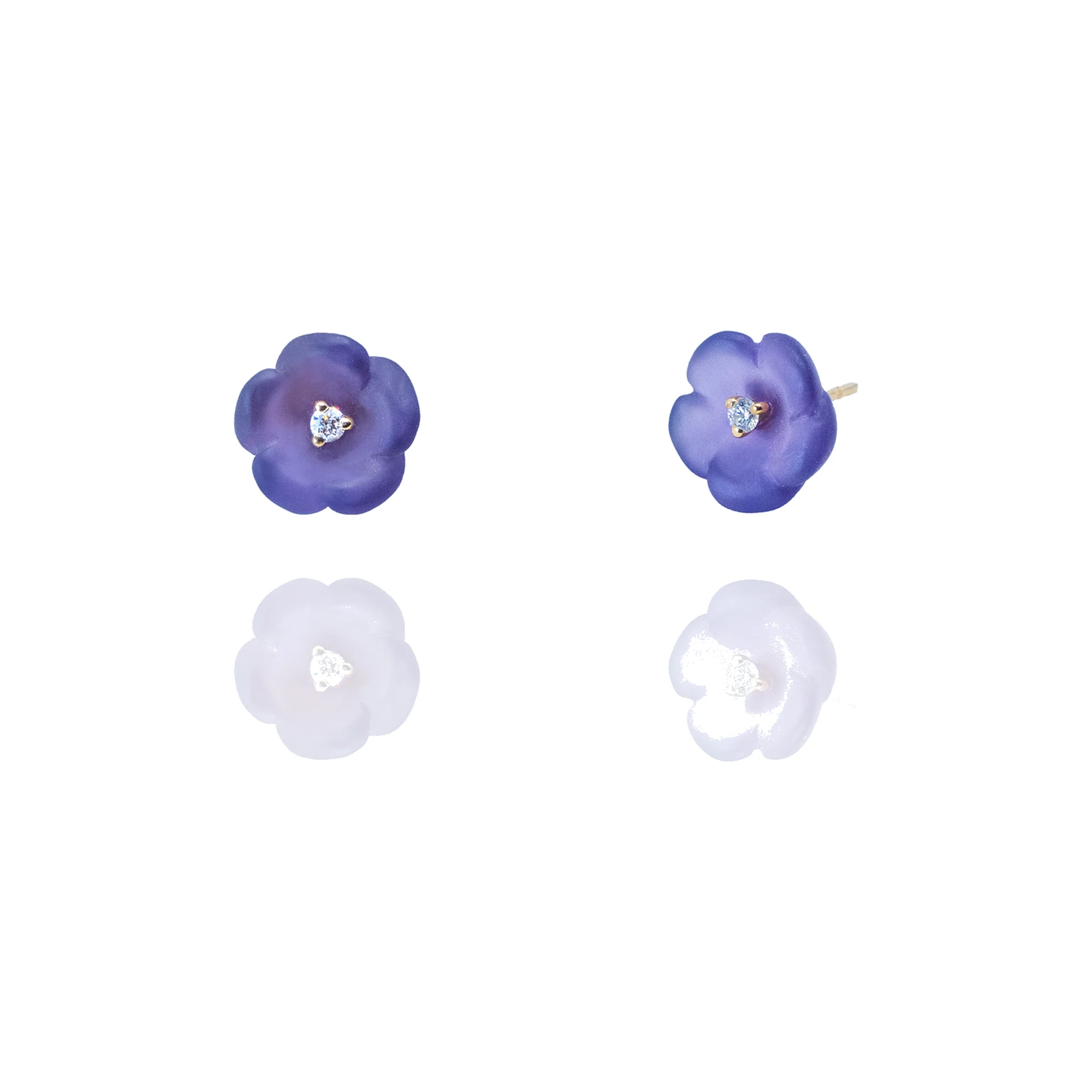 Pendientes oro blanco de 18 quilates, diamantes, cuarzos