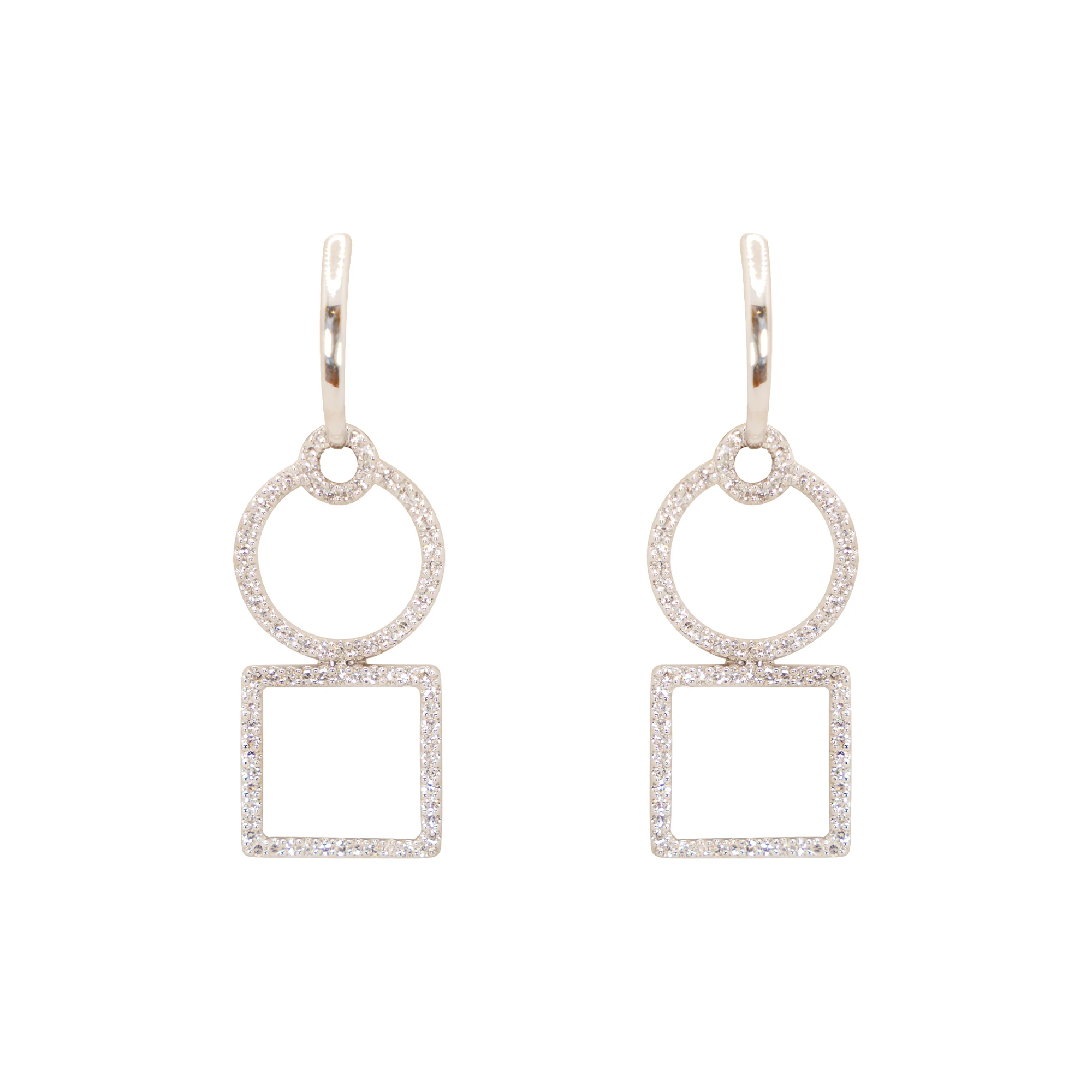 Pendientes oro blanco y brillantes