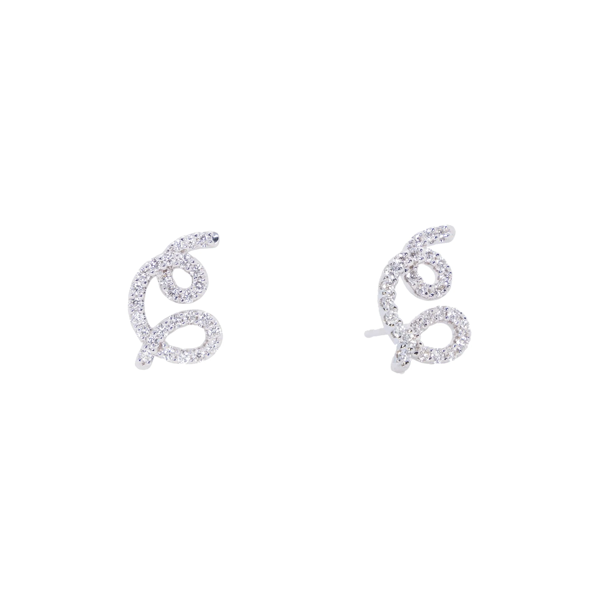 Pendientes oro blanco y brillantes