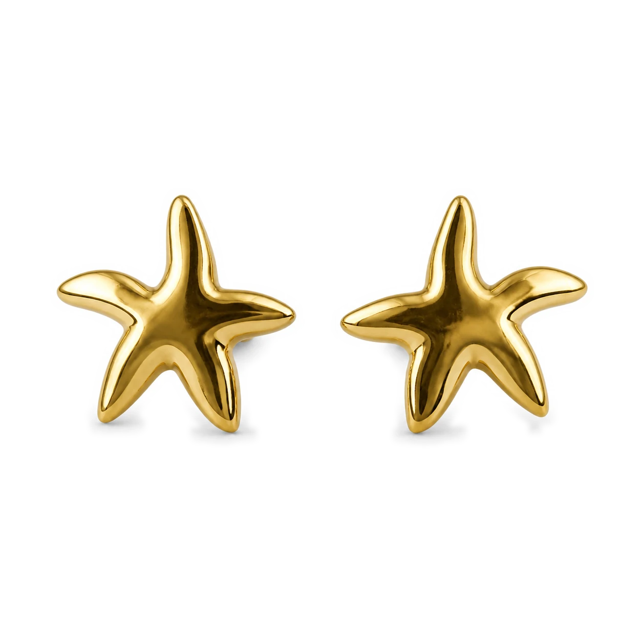 Pendientes estrella en oro amarillo