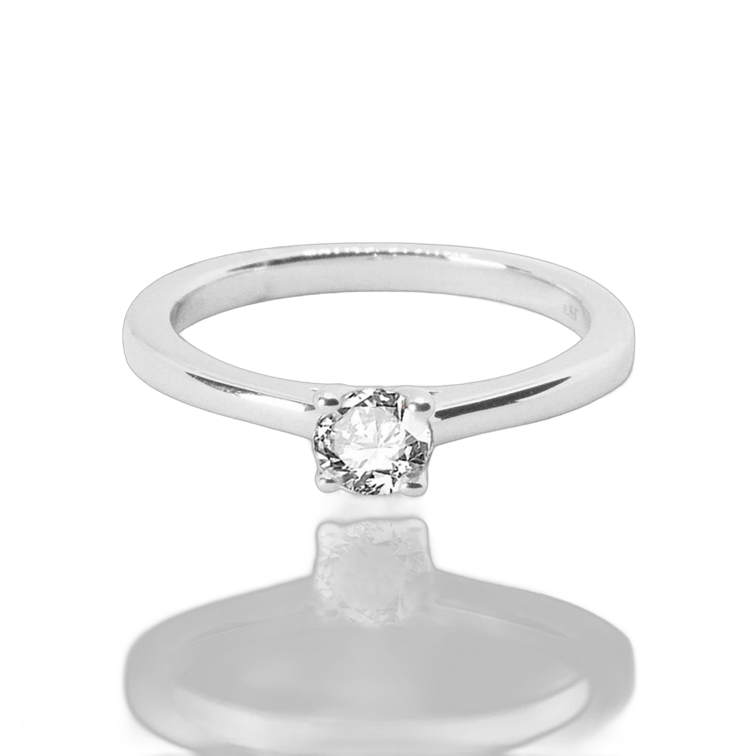 Anillo de compromiso oro blanco y brillante