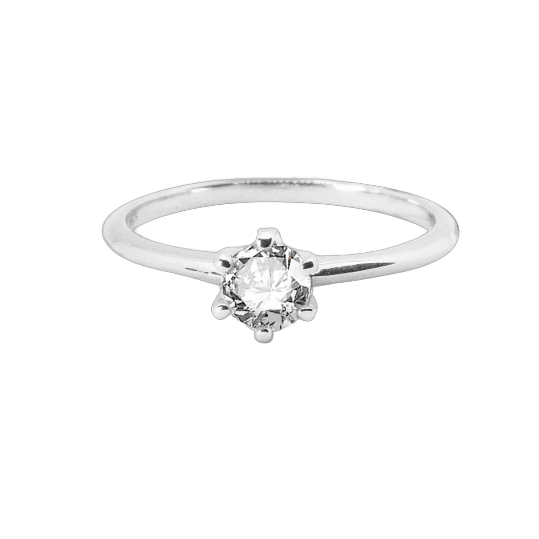 Anillo de compromiso oro blanco y brillante