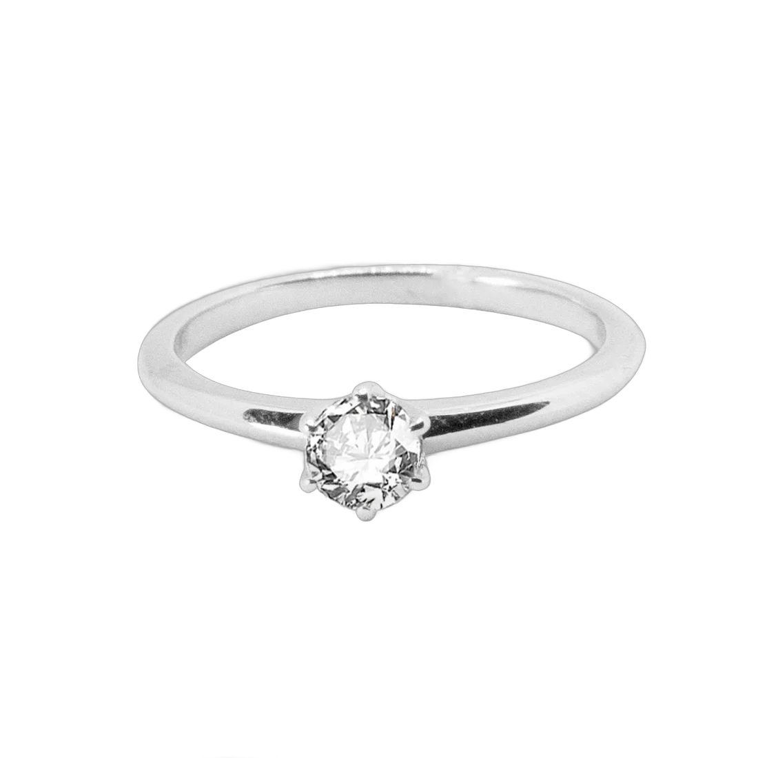 Anillo de compromiso oro blanco y brillante