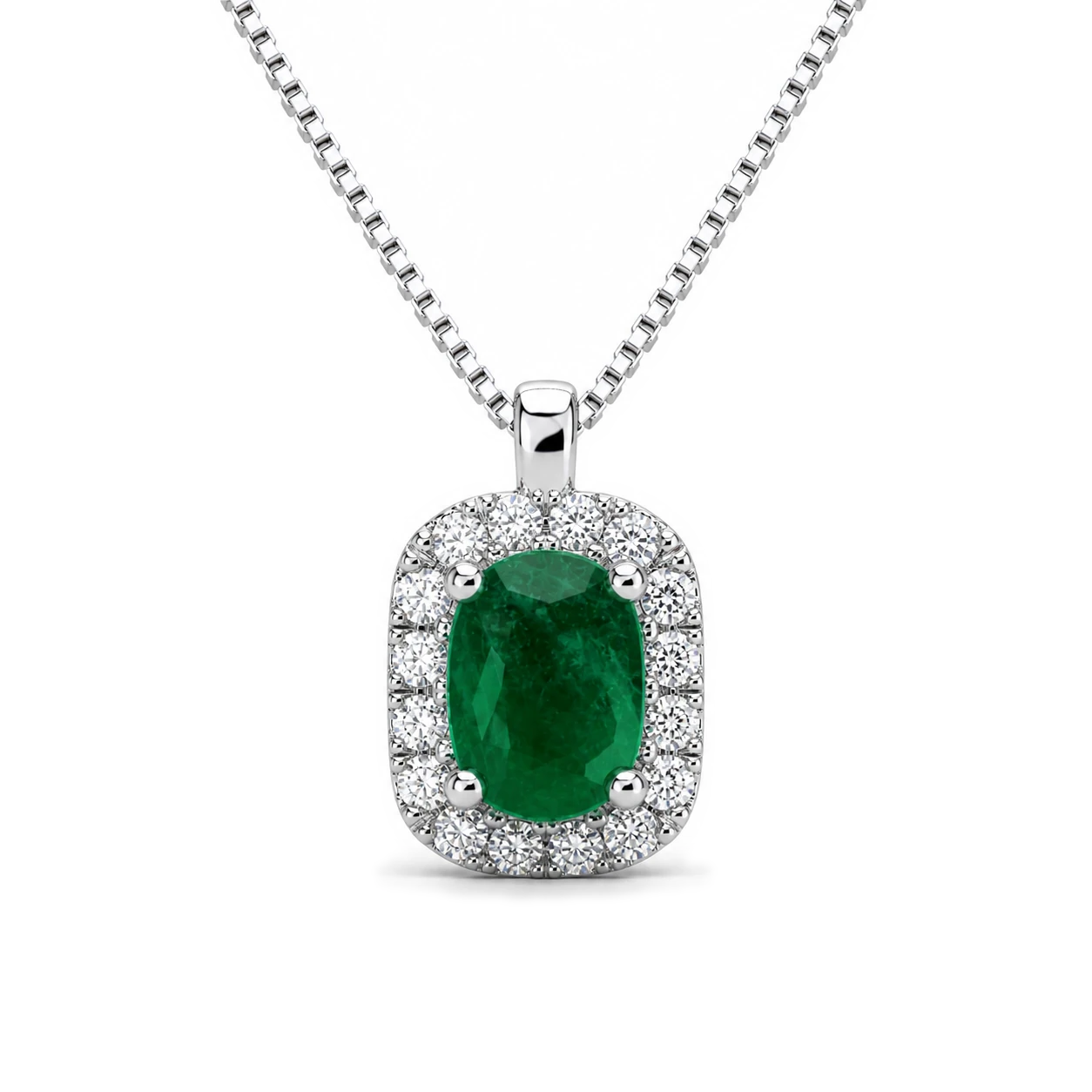 Colgante de esmeralda y brillantes
