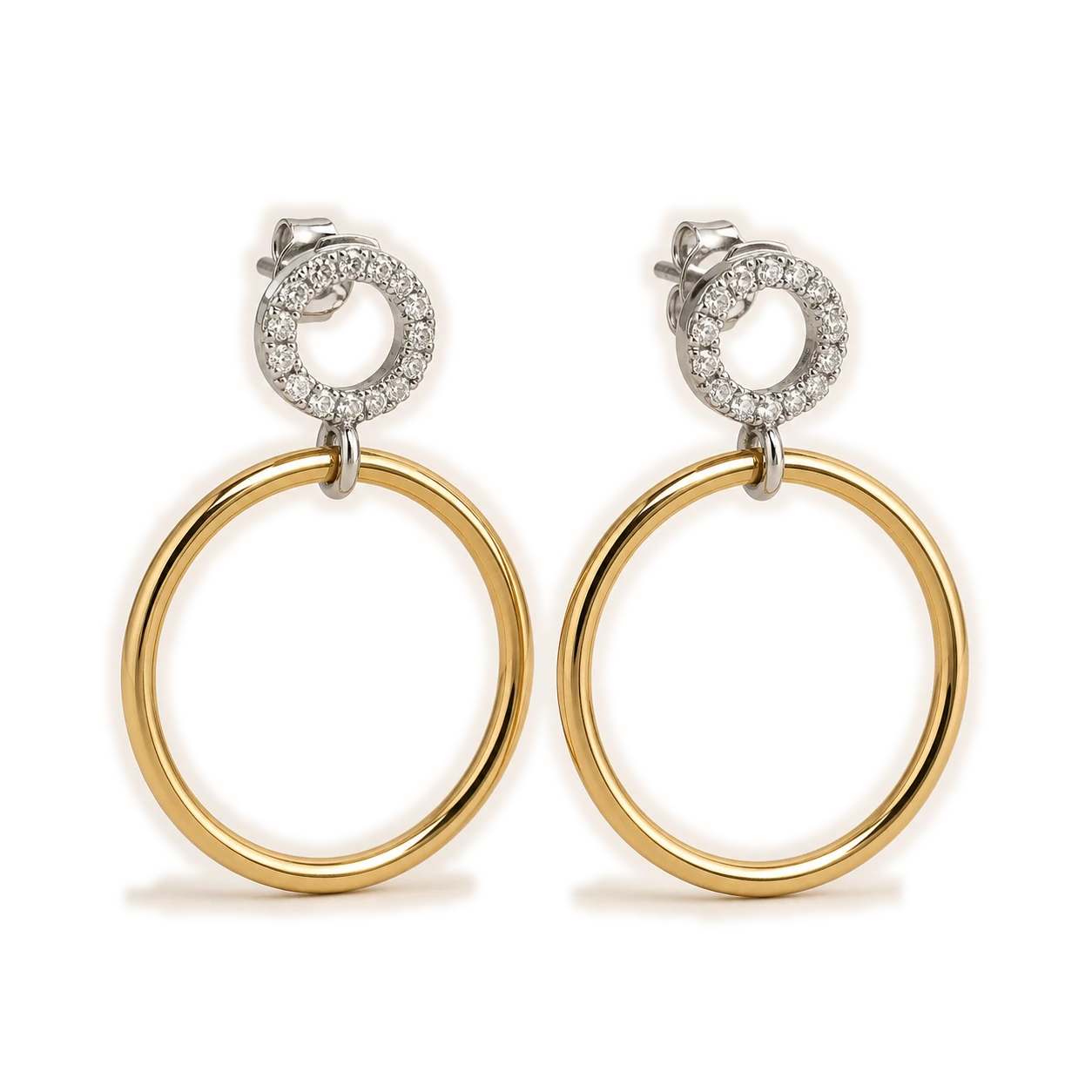 Pendientes de aro colgante en oro