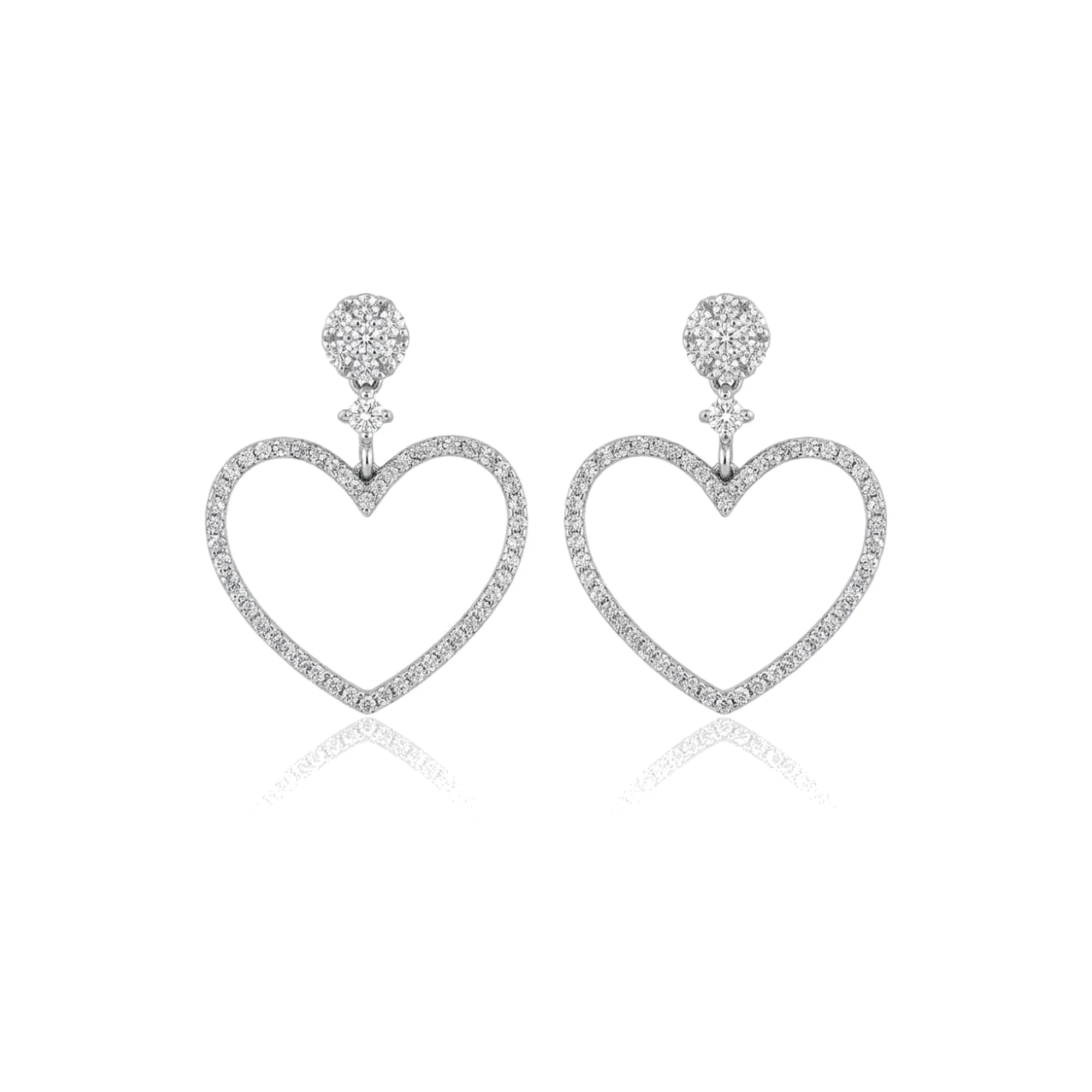 Pendientes oro blanco y brillantes