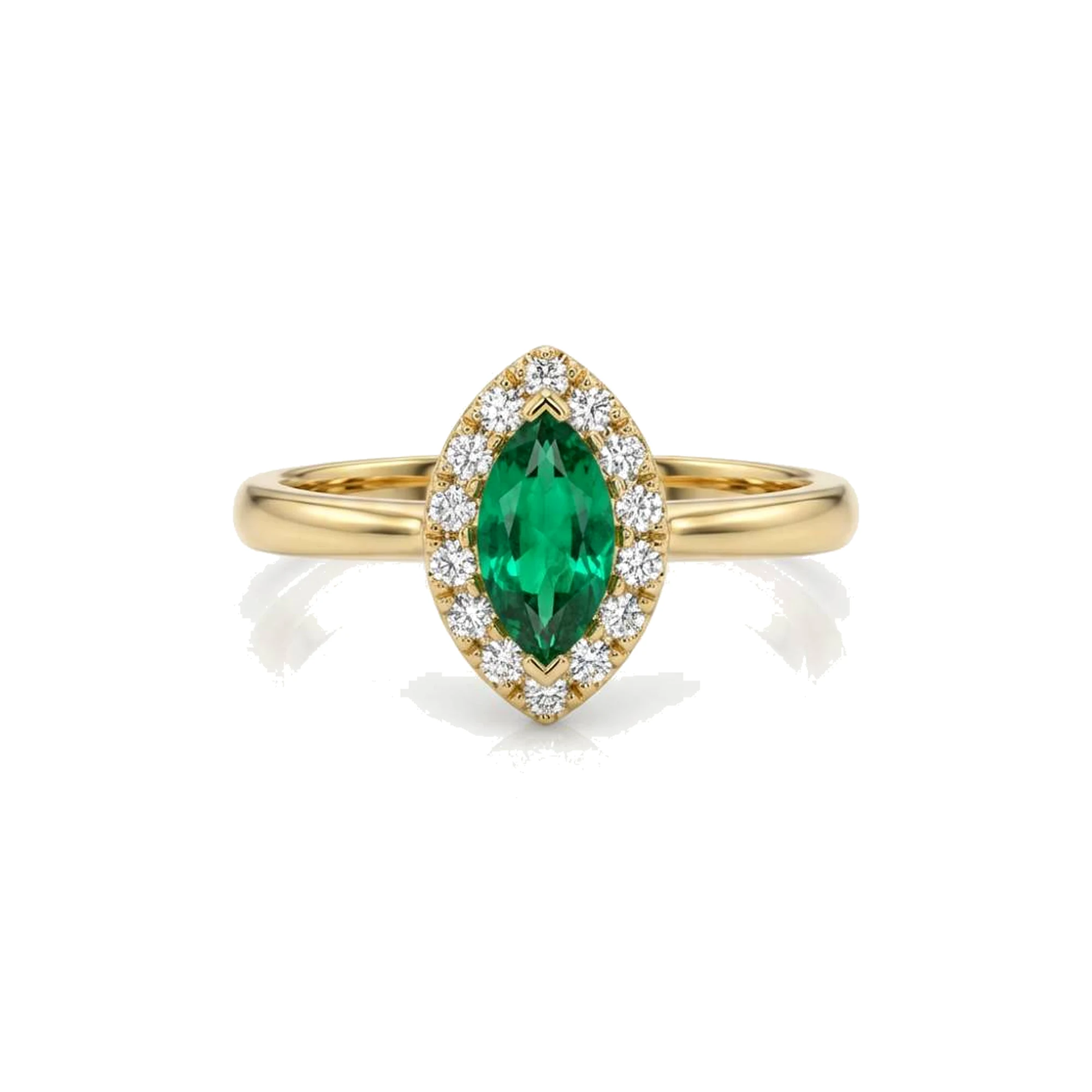 Anillo oro rosa esmeralda y brillantes