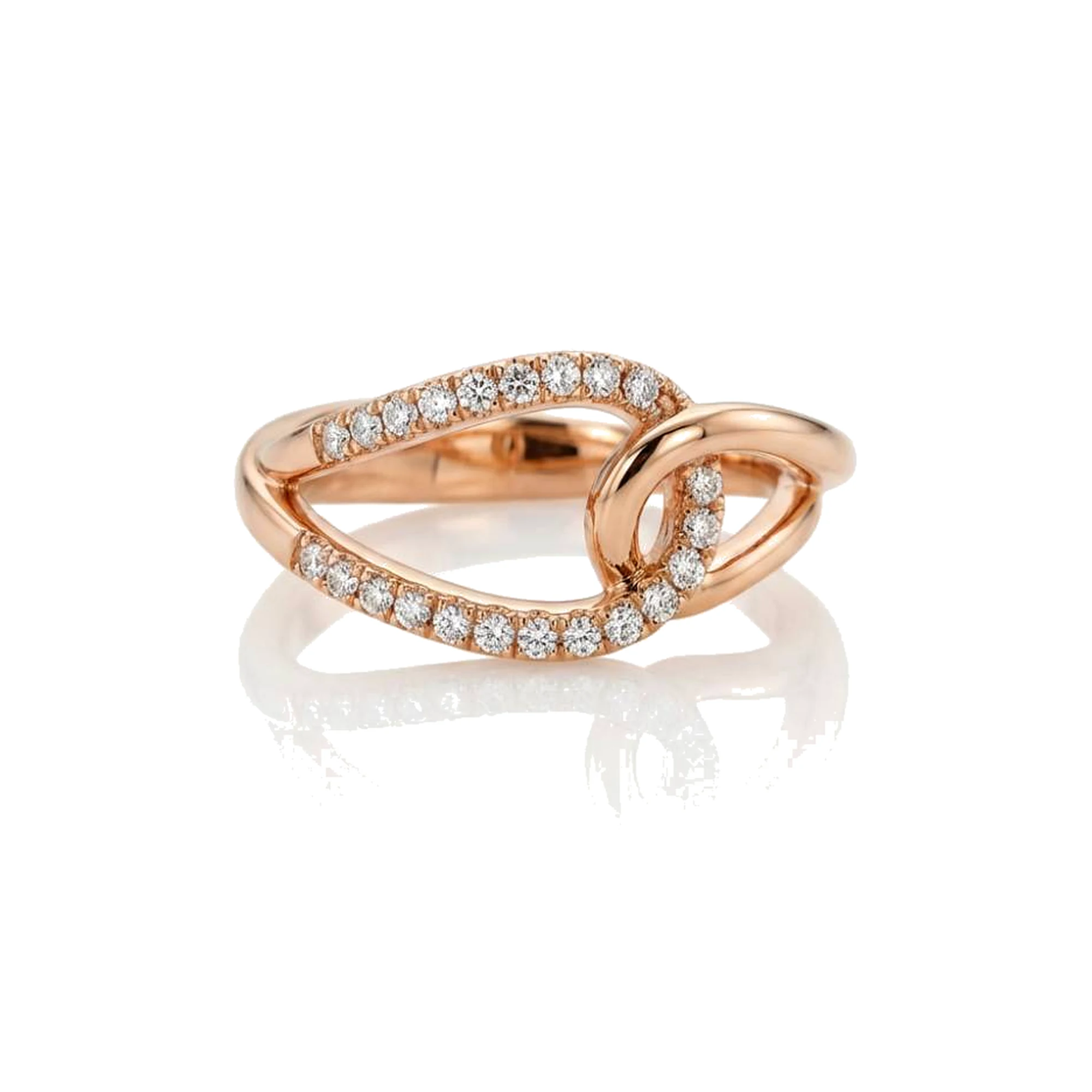 Anillo oro rosa y brillantes