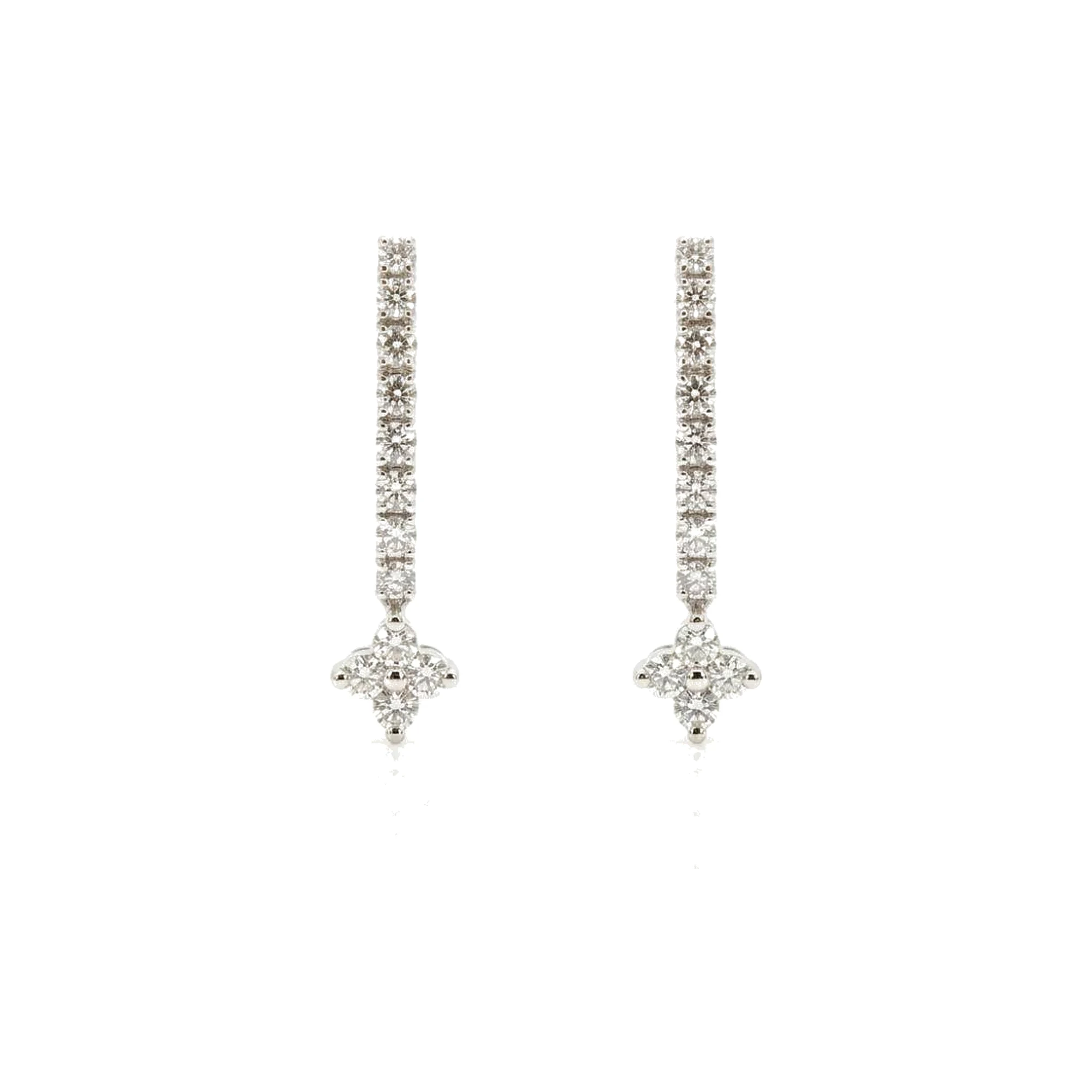 Pendientes oro blanco y brillantes