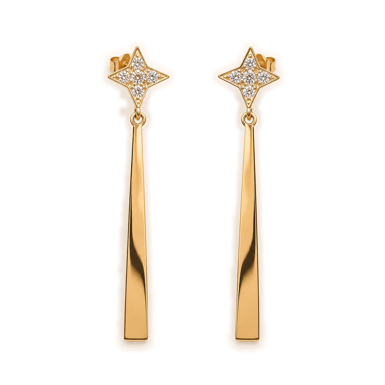 Pendientes largos en oro rosa