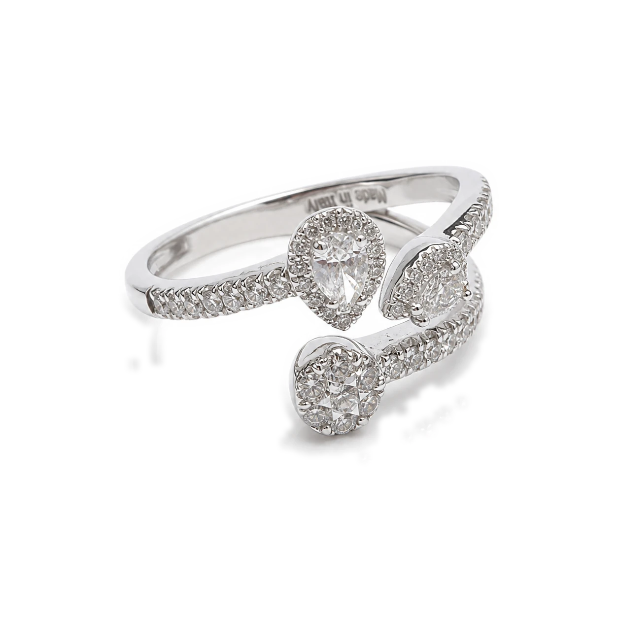 Anillo abierto de brillantes