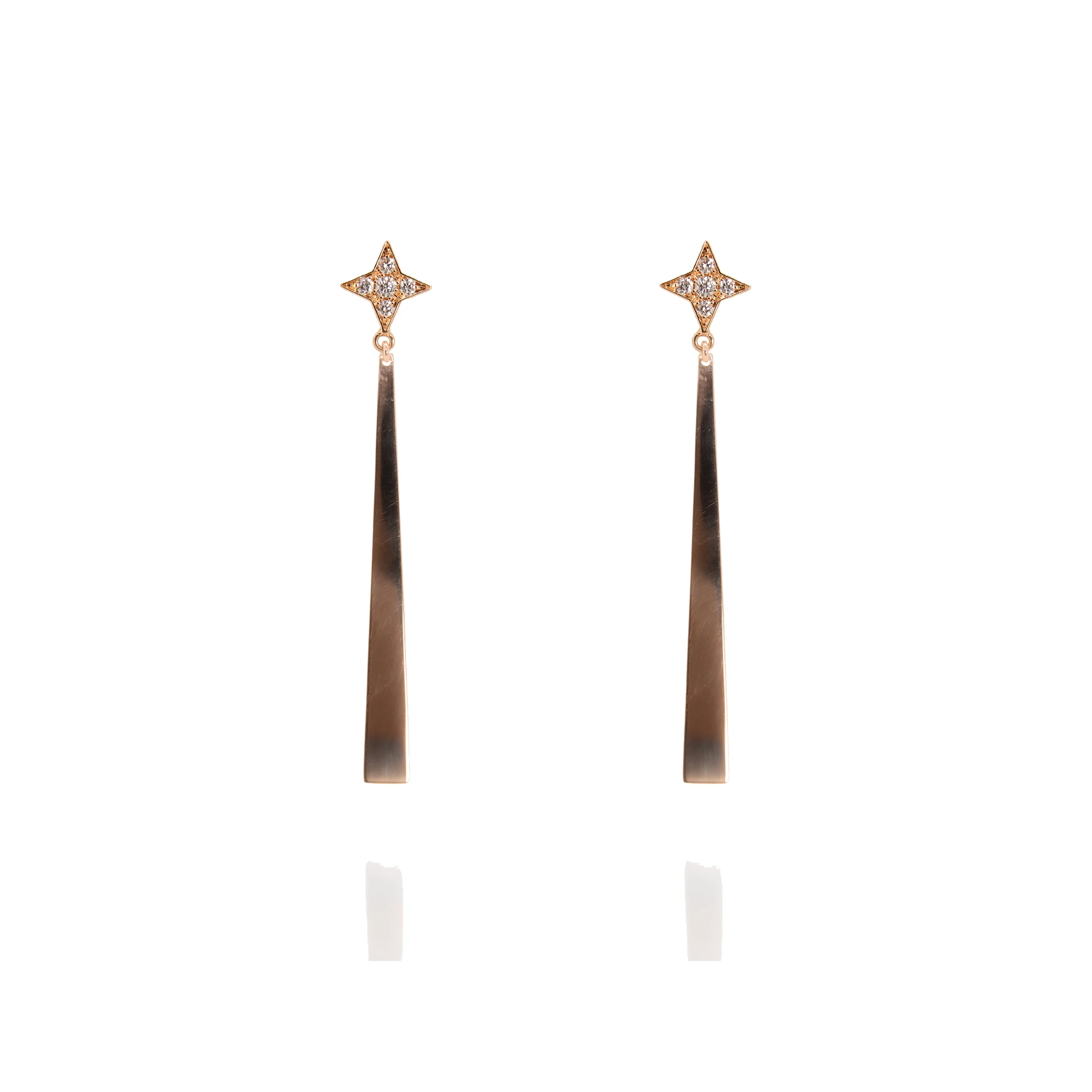 Pendientes oro rosa y brillantes