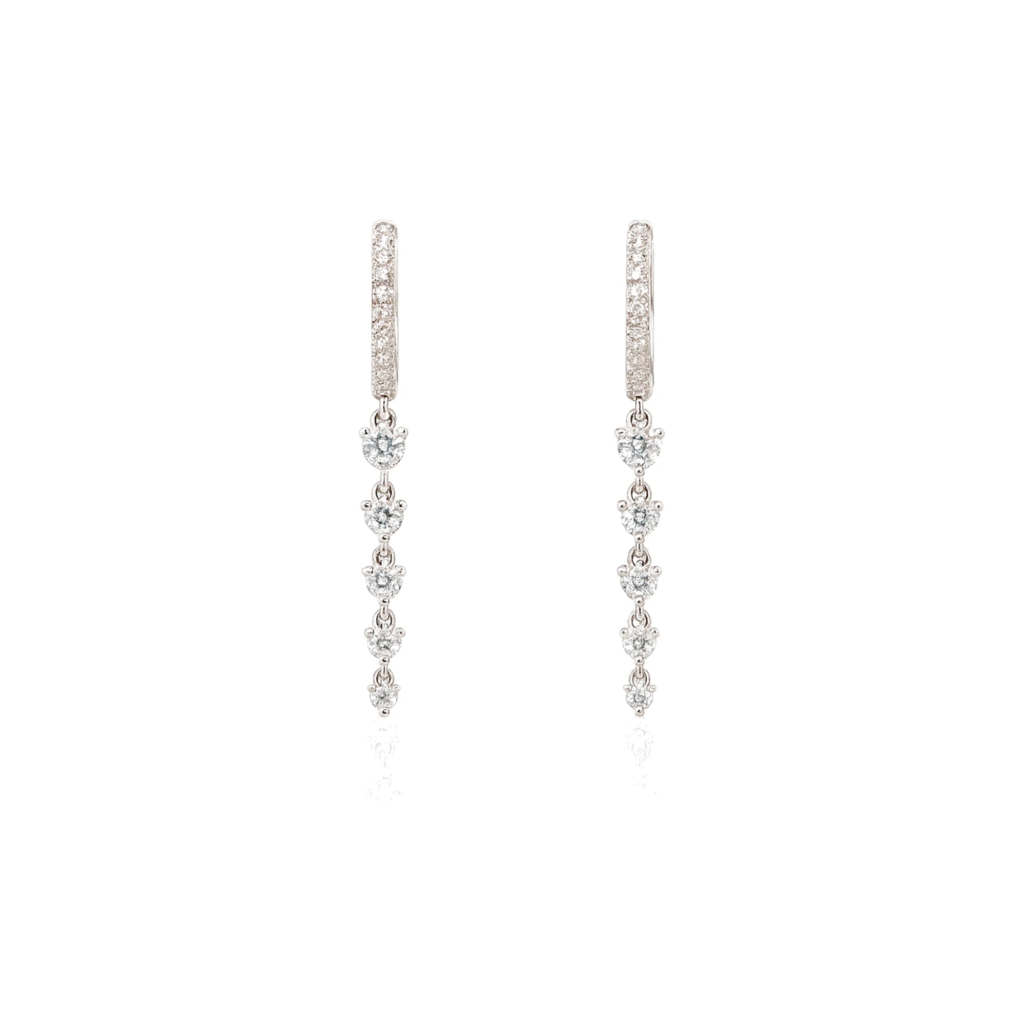 Pendientes oro blanco y diamantes