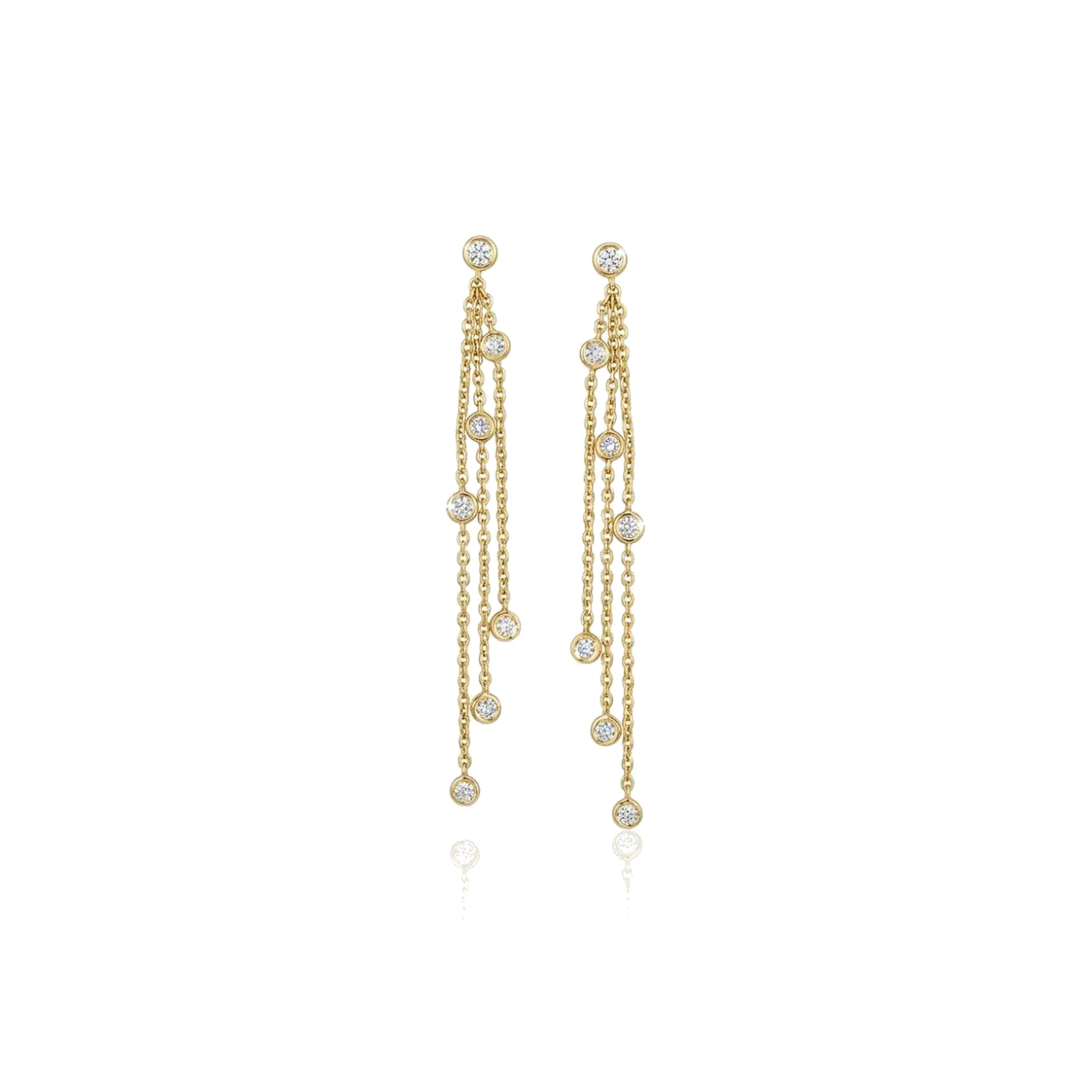 Pendientes oro rosa y brillantes