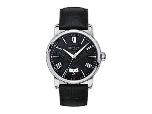 Montblanc 4810 Date Automatic / Esfera guilloché negra con índices y numerous rodiados