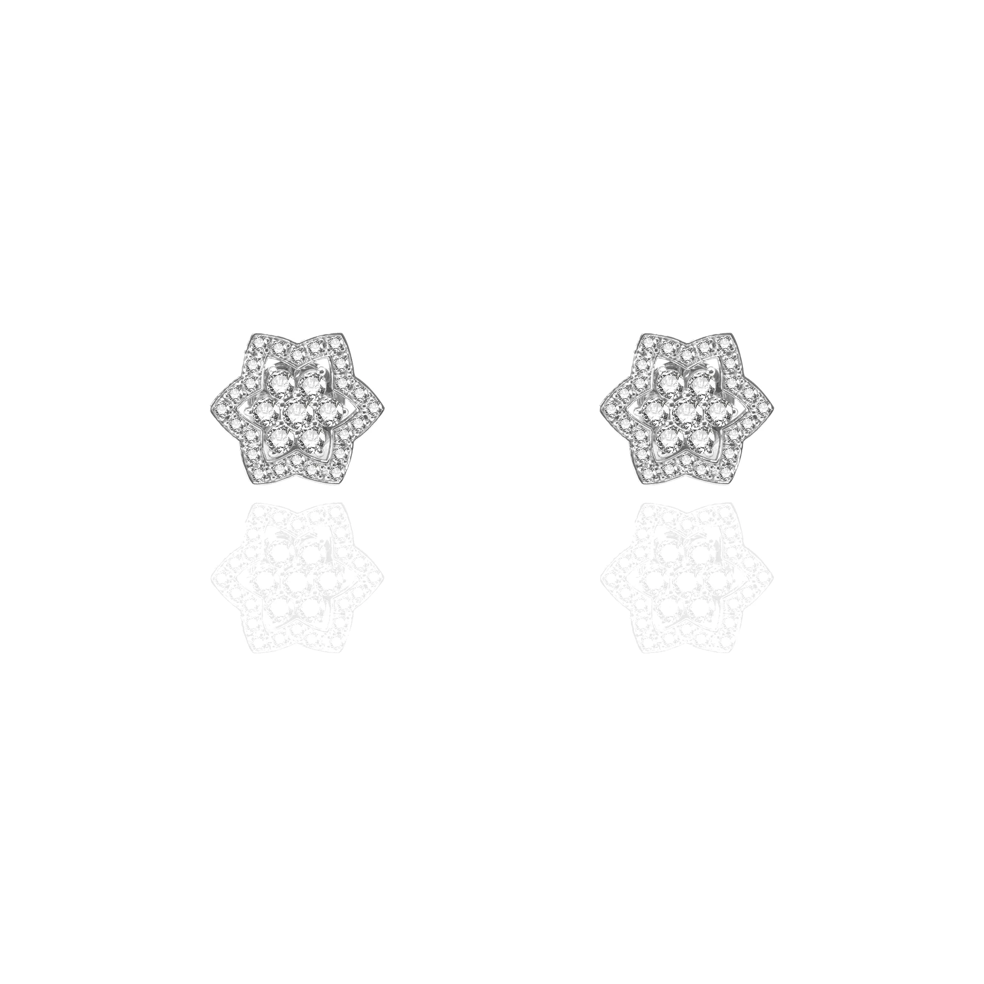 Pendientes oro blanco y brillantes