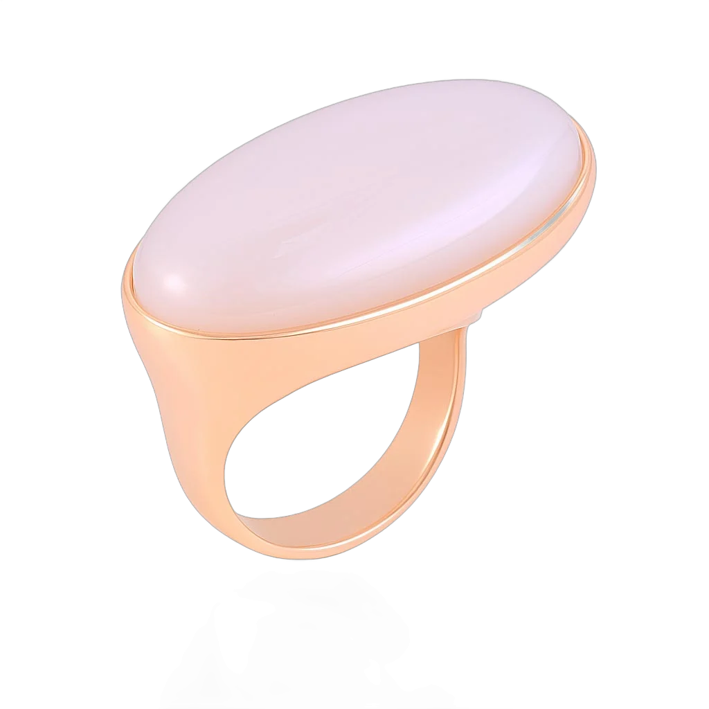 Anillo oro y ágata blanca
