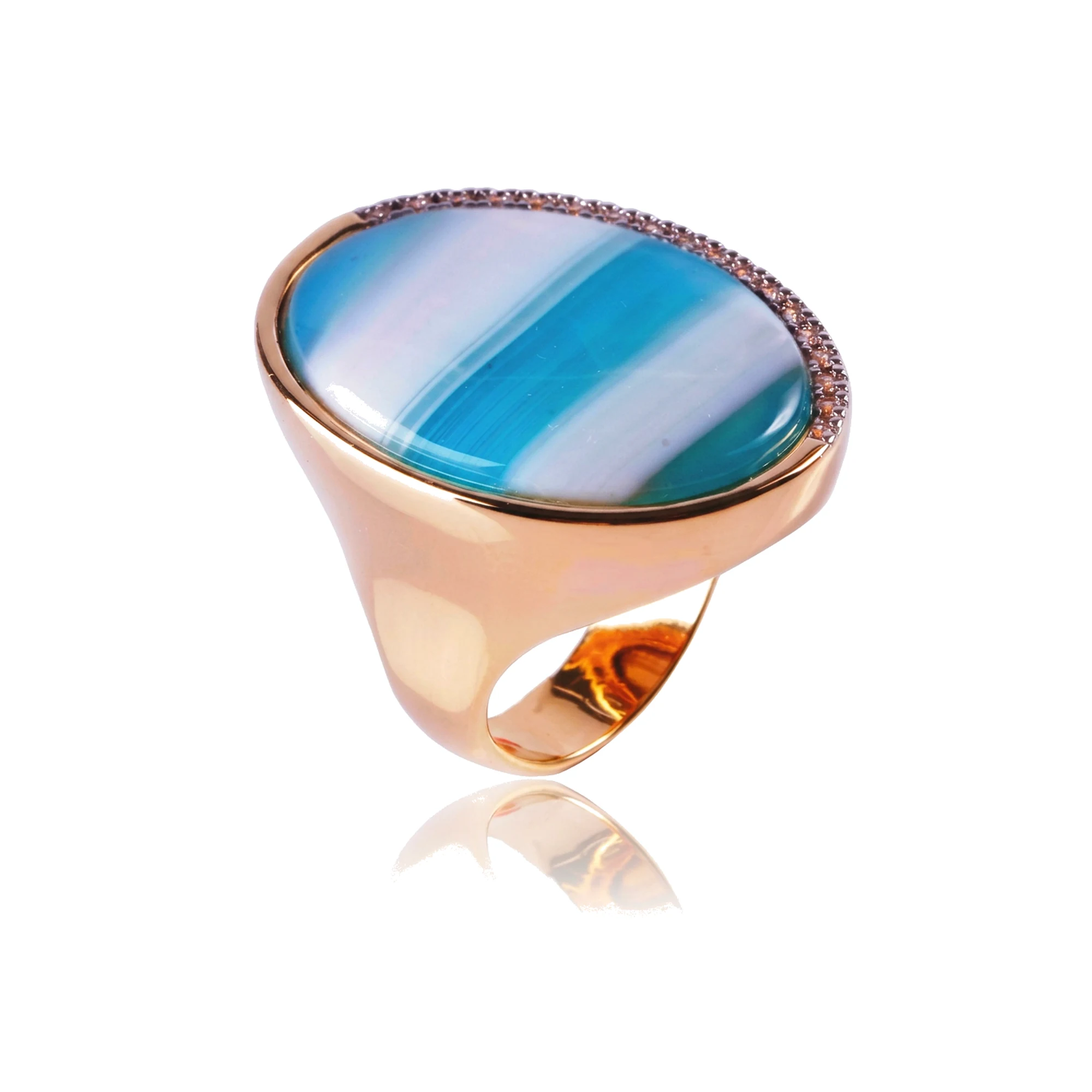 Anillo Ágata Azul Cielo Lanzadera
