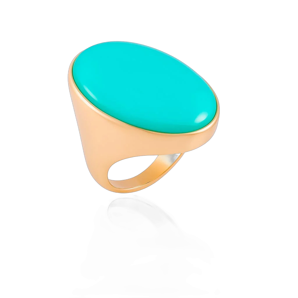Anillo oro y turquesa