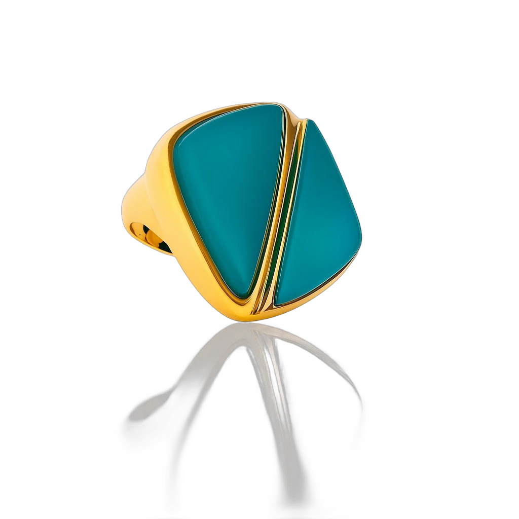 Anillo oro y ágata azul