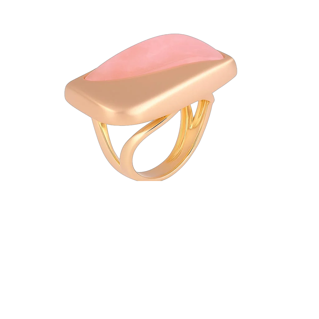 Anillo oro y cuarzo rosa