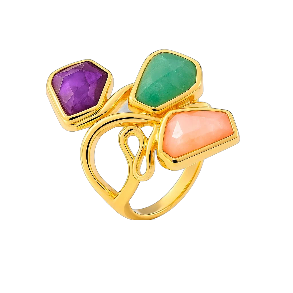 Anillo oro colorido