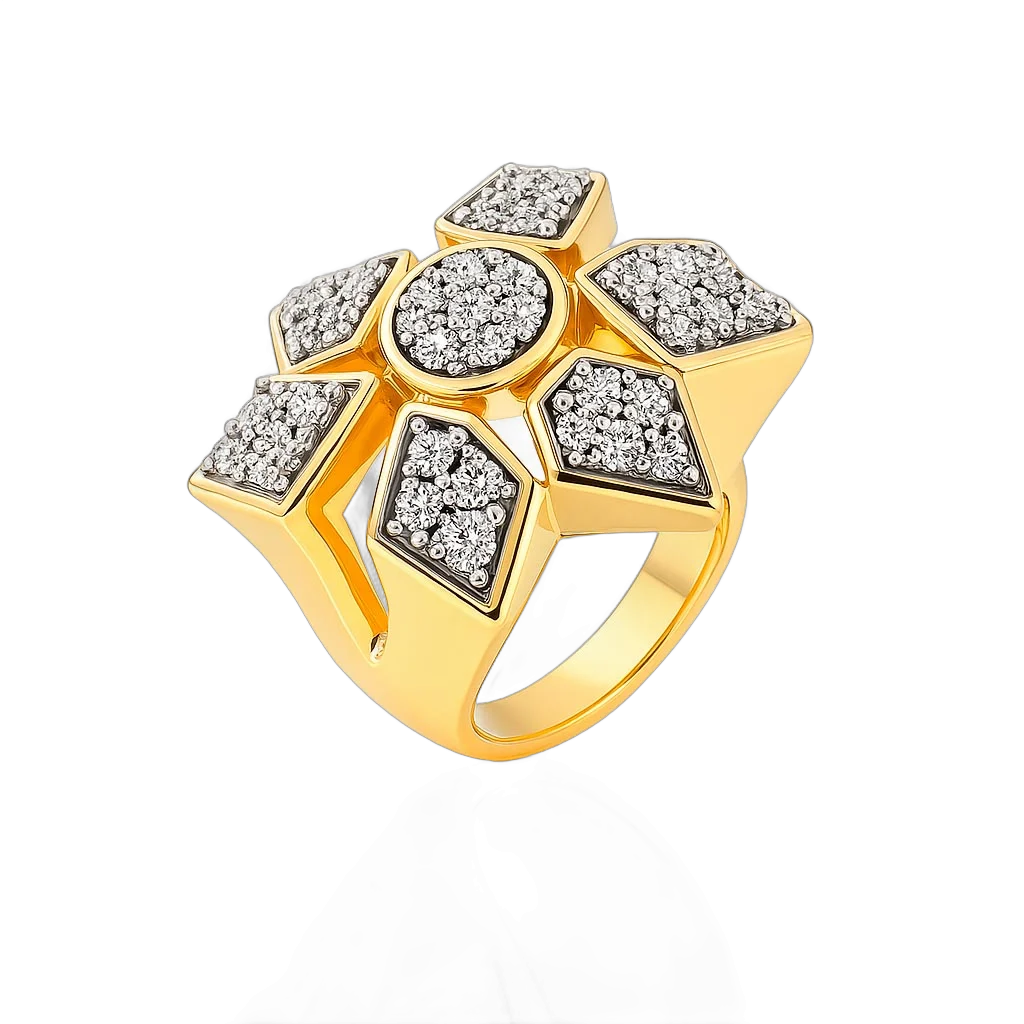 Anillo oro drusa titanio