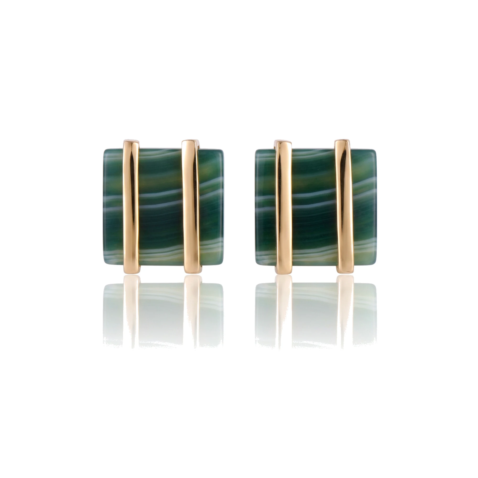 Pendientes Cortos Ágata Verde
