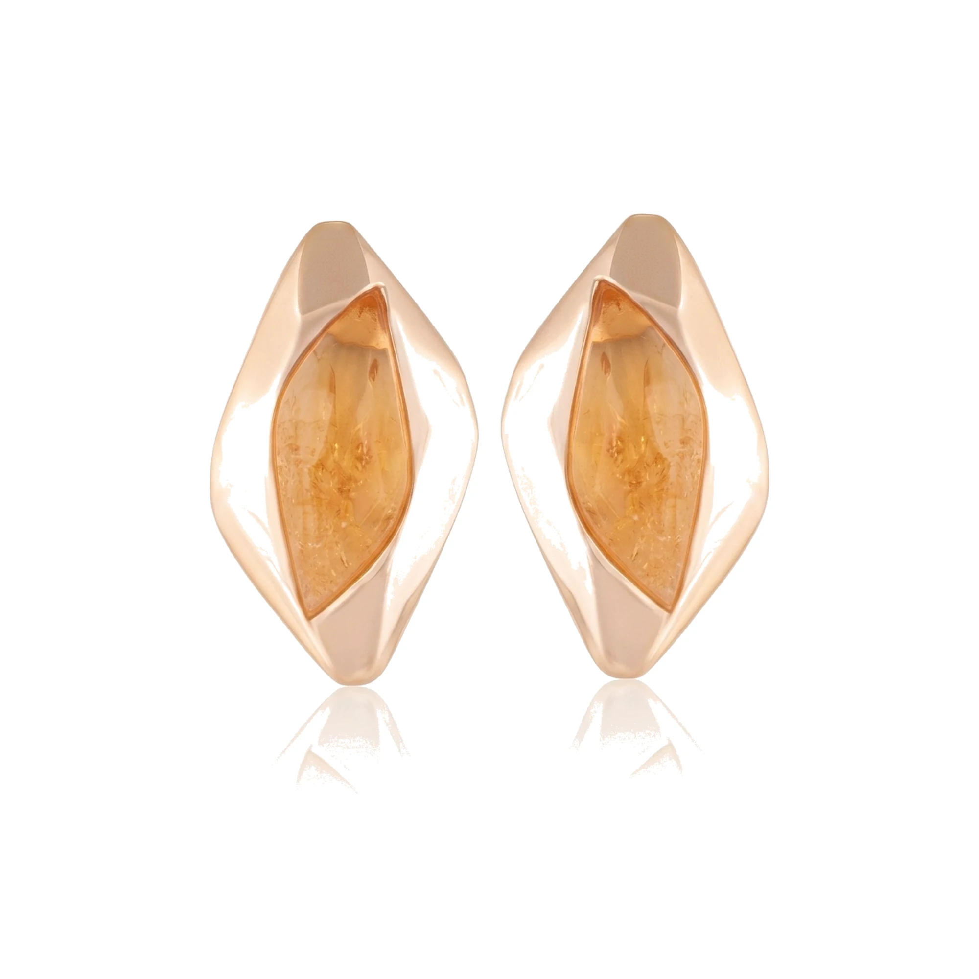 Pendientes Cortos Drusa Blanca Flor